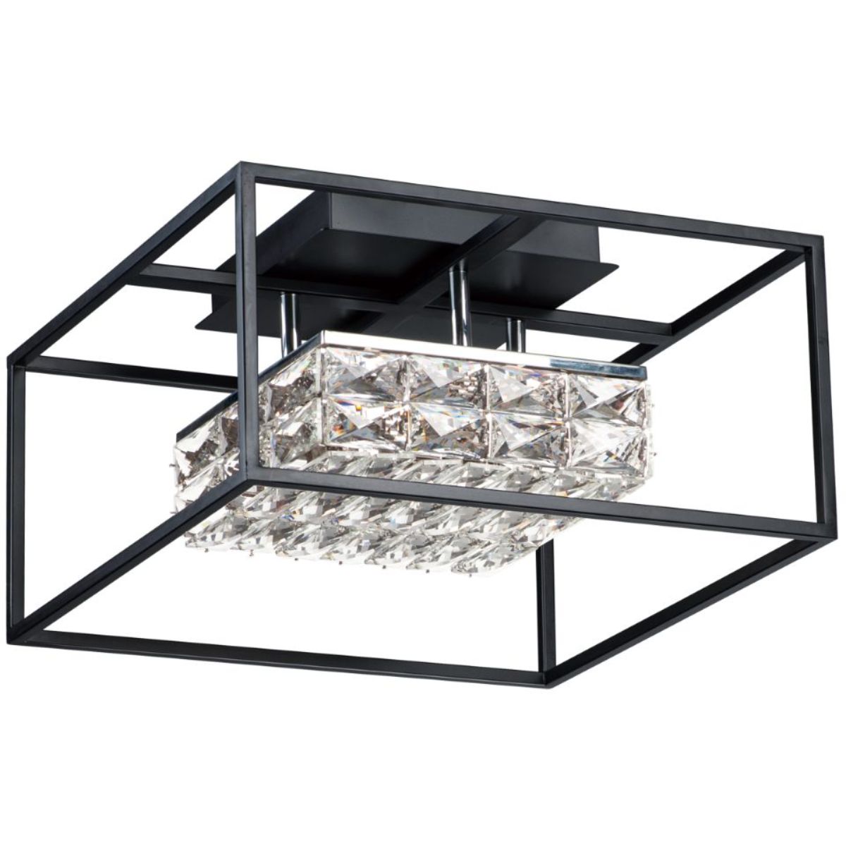 Zephyr 16 in. LED Semi Flush Mount Light Black finish - Bees Lighting
