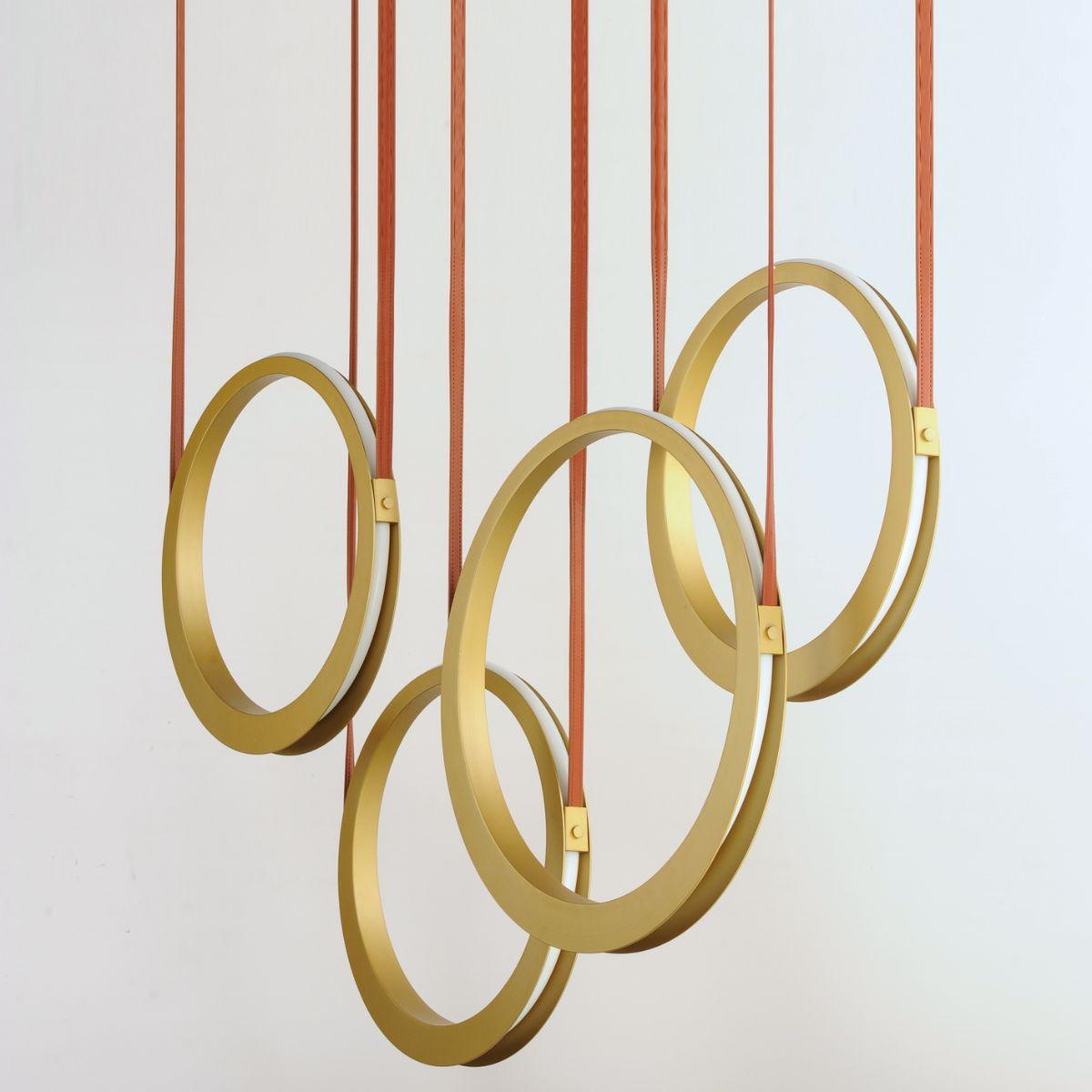 Tether 45 in. 4 Lights LED Pendant Light Brass Finish - Bees Lighting
