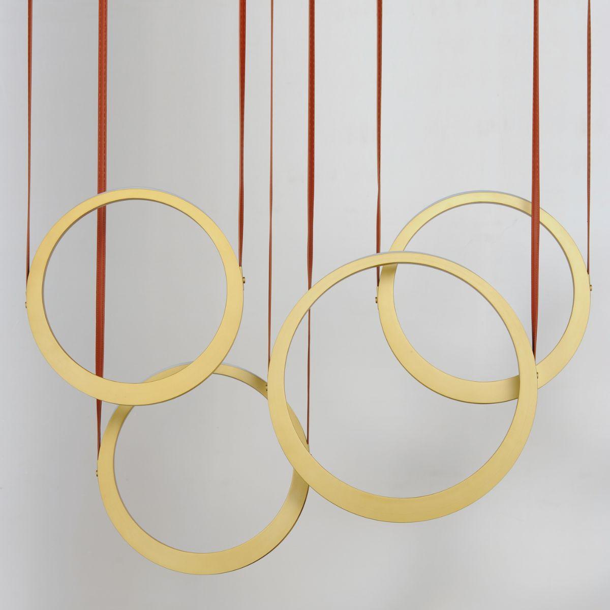 Tether 45 in. 4 Lights LED Pendant Light Brass Finish - Bees Lighting