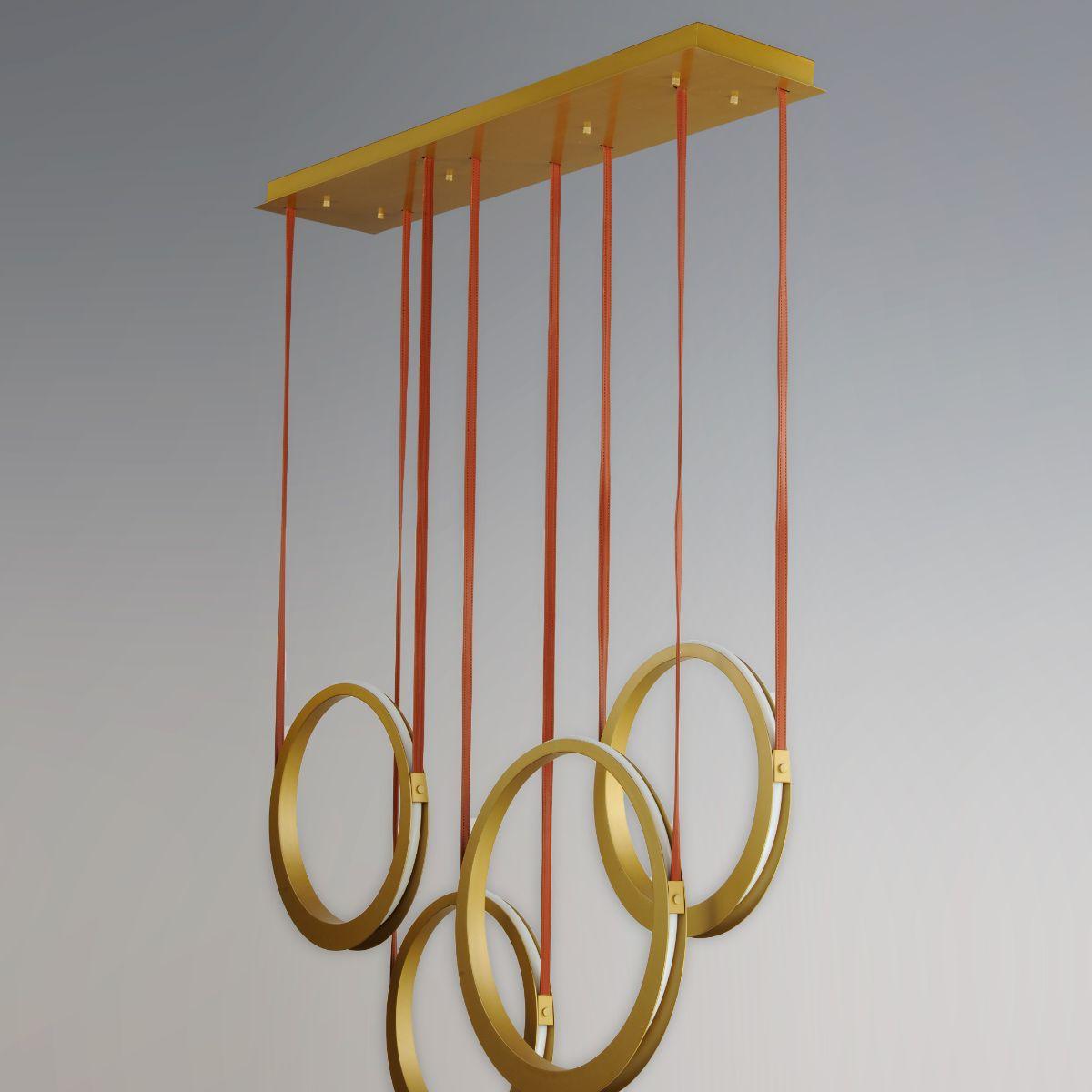 Tether 59 in. 5 Lights LED Pendant Light Brass Finish - Bees Lighting