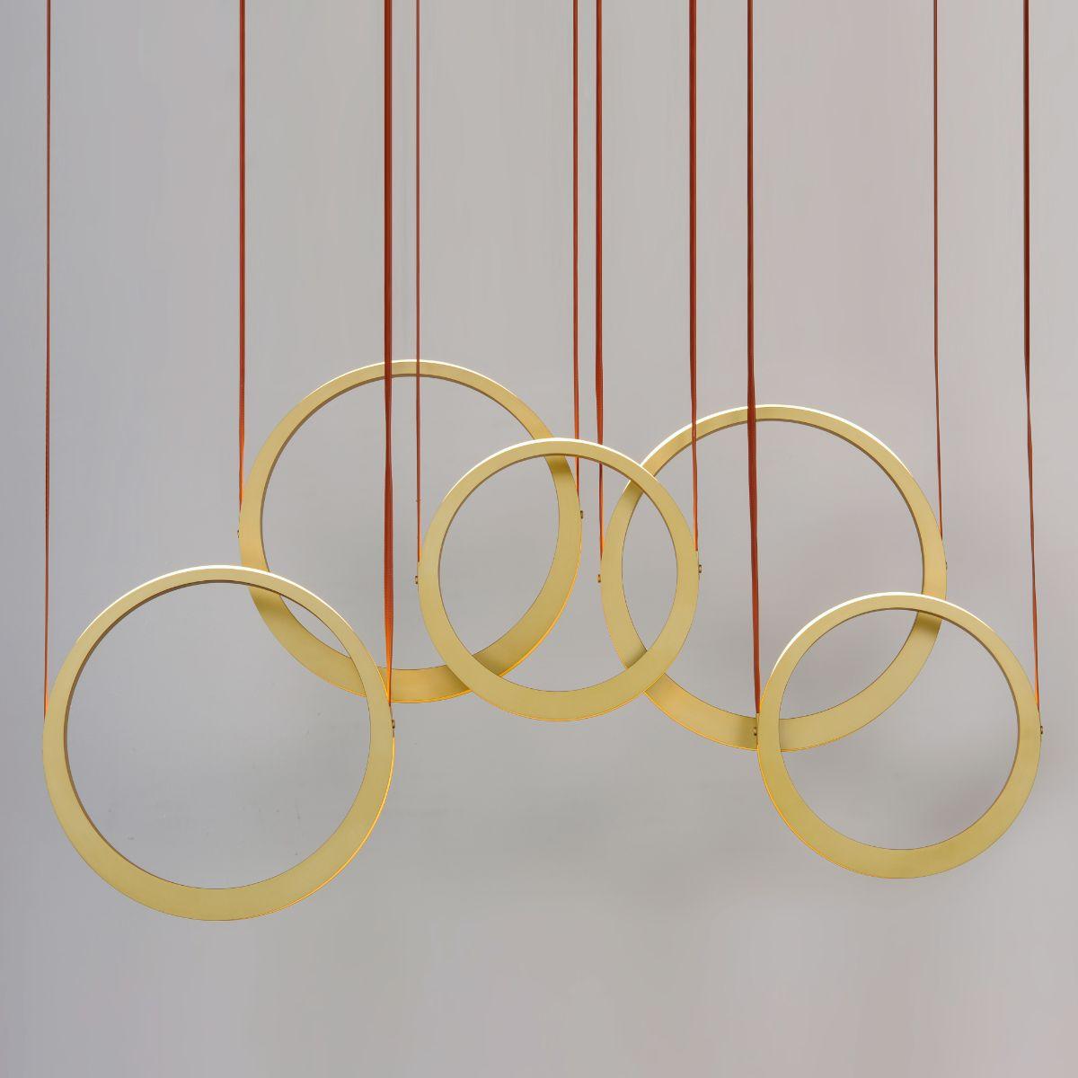 Tether 59 in. 5 Lights LED Pendant Light Brass Finish - Bees Lighting