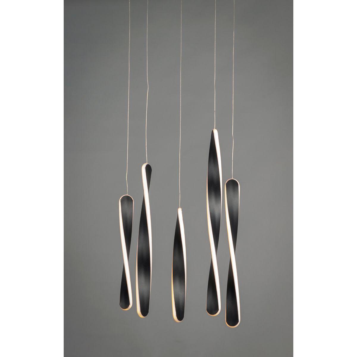 Pirouette 16 in. 5 Lights LED Pendant Light Black finish - Bees Lighting