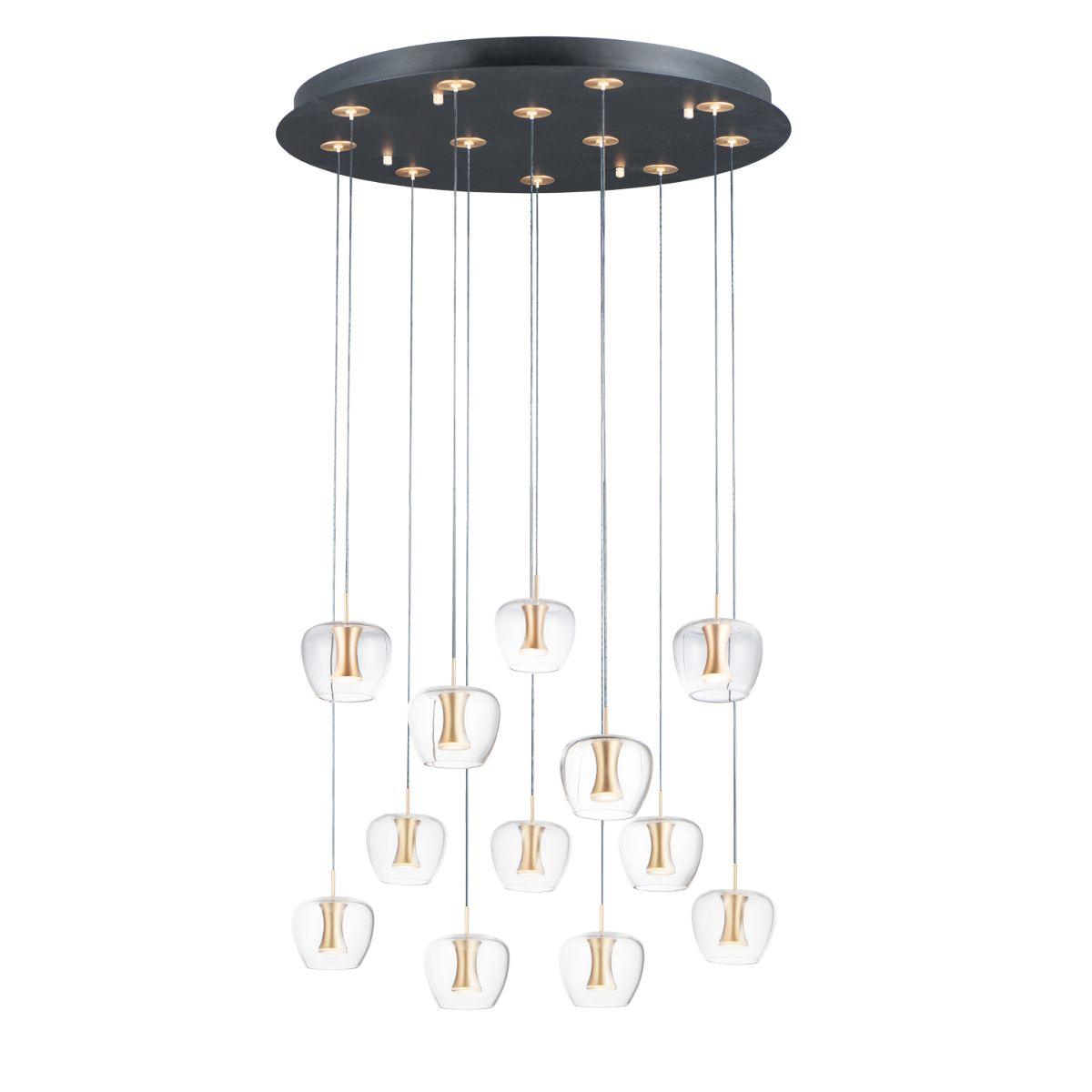 Newton 28 in. 12 Lights LED Pendant Light Gold finish - Bees Lighting