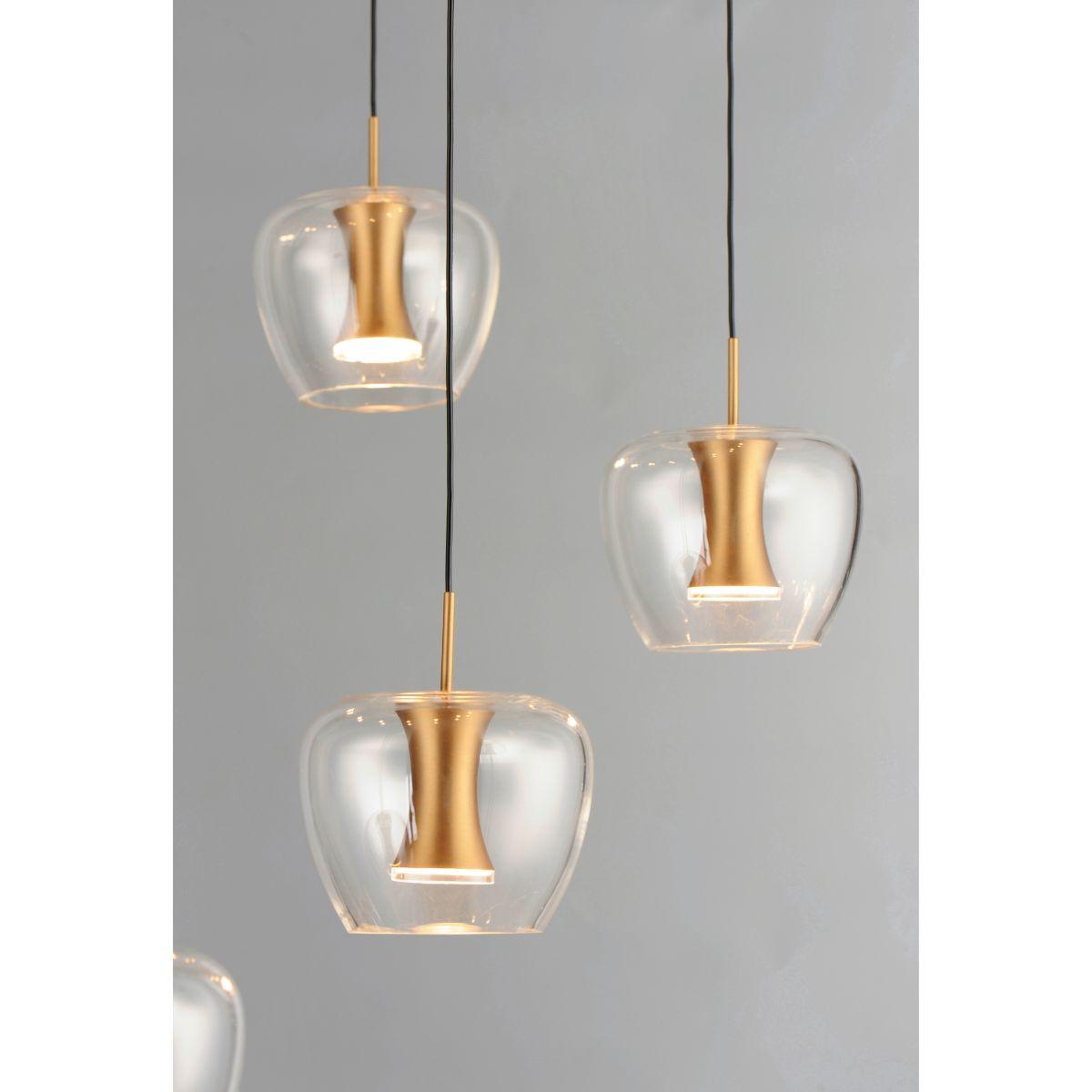 Newton 28 in. 12 Lights LED Pendant Light Gold finish - Bees Lighting