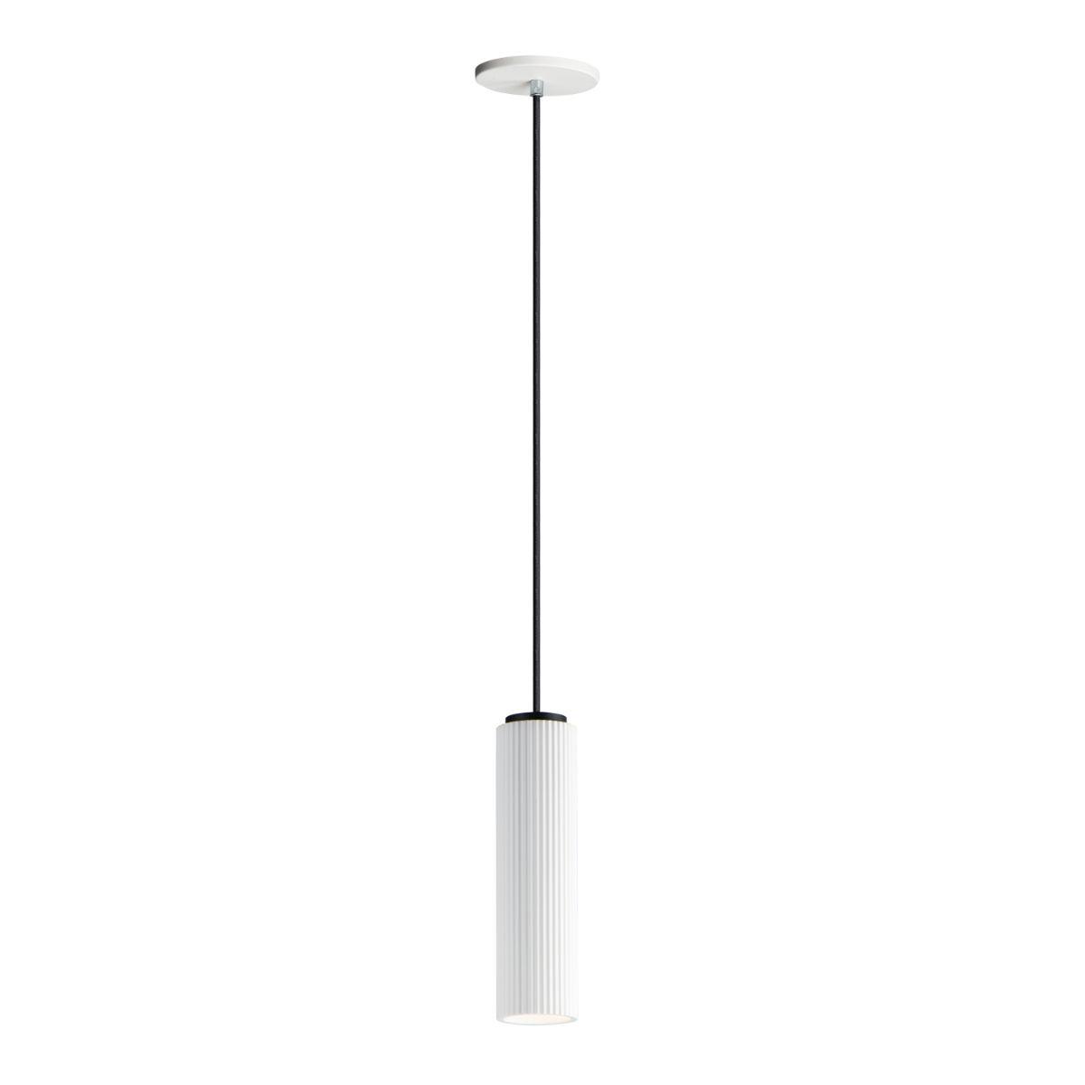 Pleat 3 in. LED Pendant Light White & Black finish