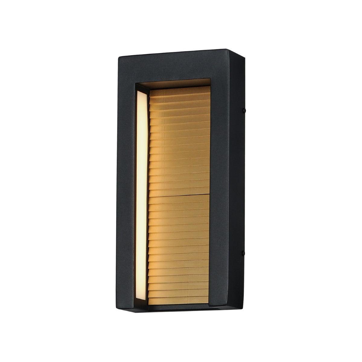 Alcove 14 in. LED Outdoor Wall Sconce 3000K Black & Gold Finish