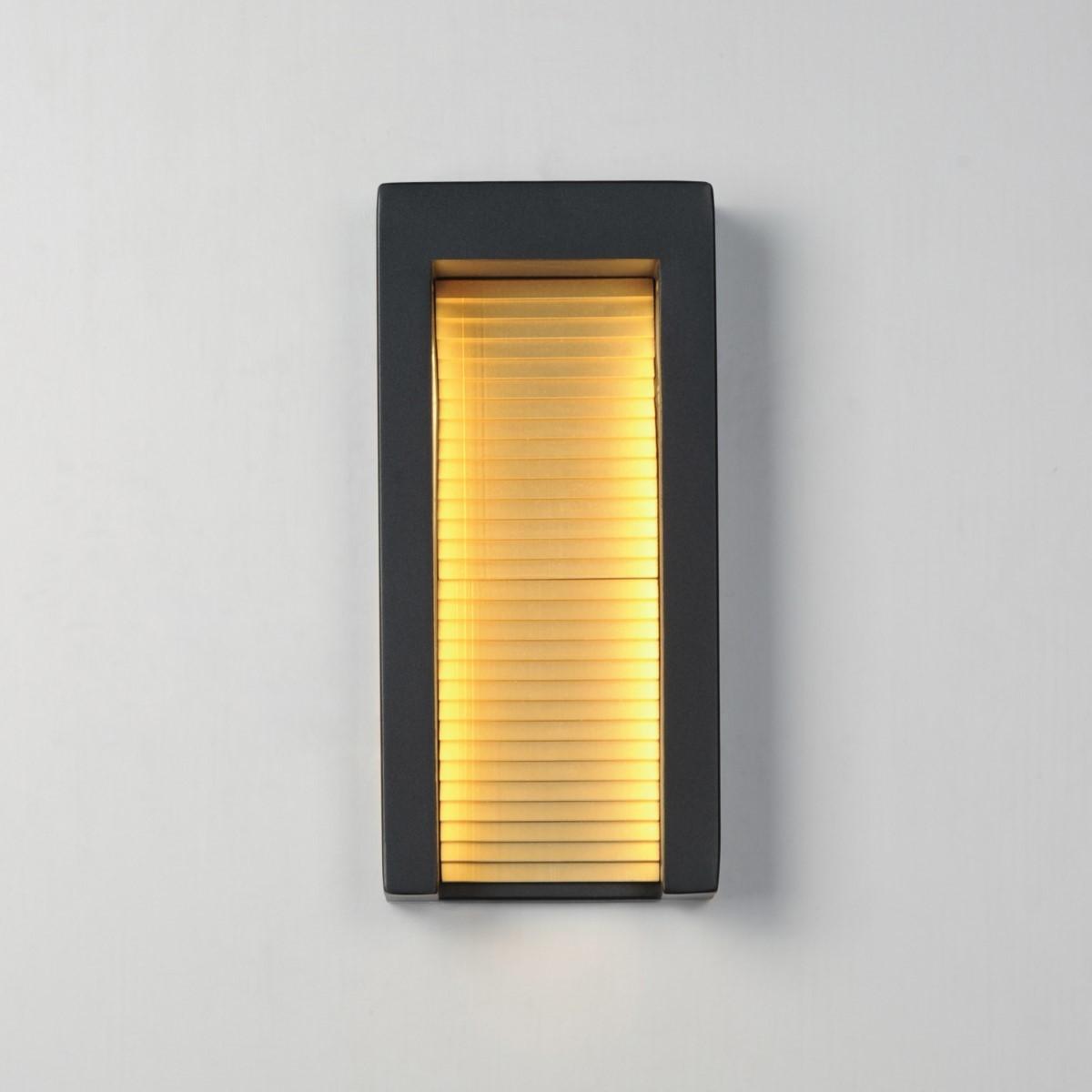 Alcove 14 in. LED Outdoor Wall Sconce 3000K Black & Gold Finish - Bees Lighting
