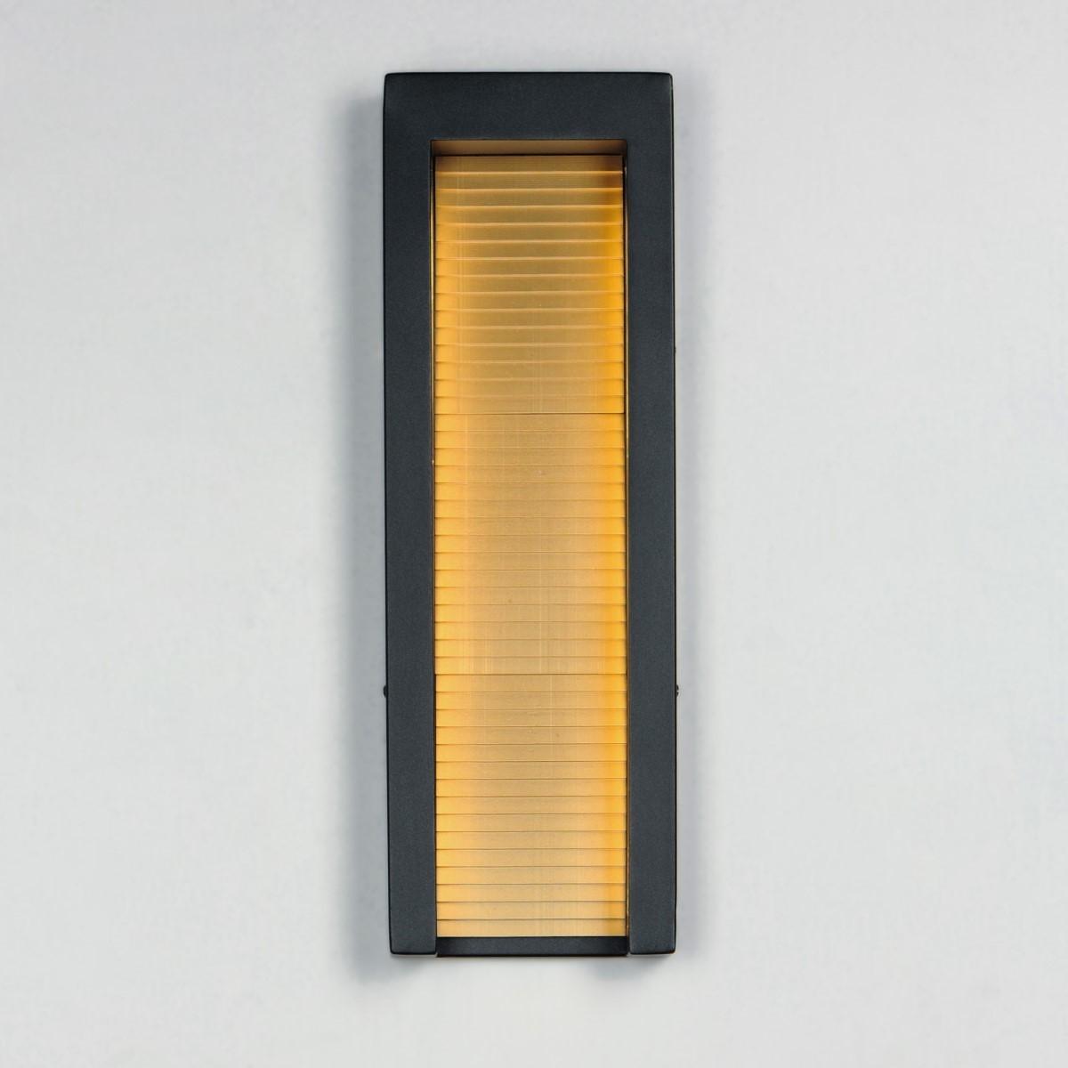 Alcove 20 in. LED Outdoor Wall Sconce 3000K Black & Gold Finish - Bees Lighting