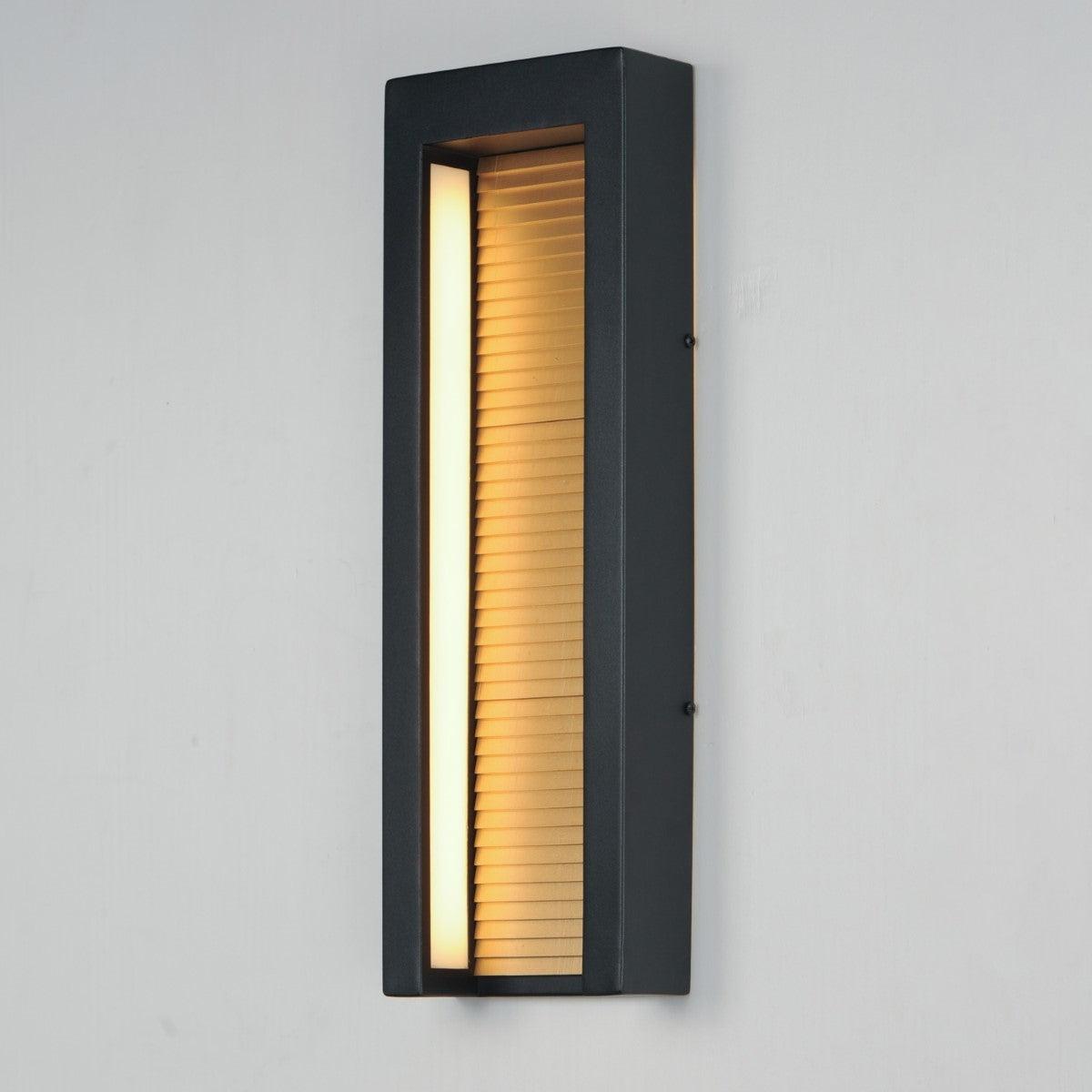 Alcove 20 in. LED Outdoor Wall Sconce 3000K Black & Gold Finish - Bees Lighting