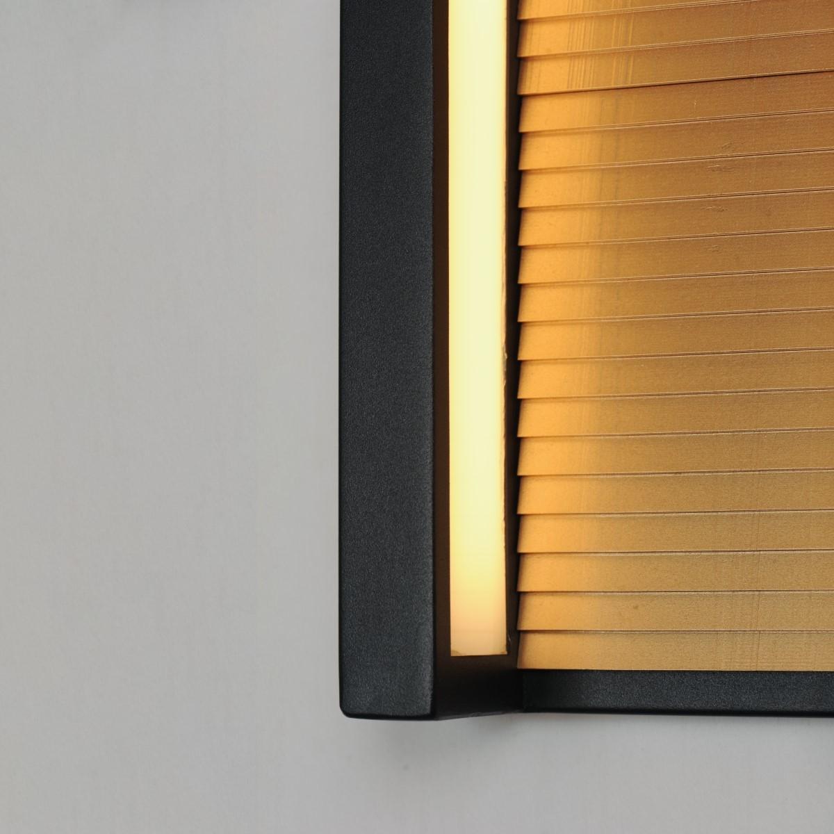 Alcove 20 in. LED Outdoor Wall Sconce 3000K Black & Gold Finish - Bees Lighting