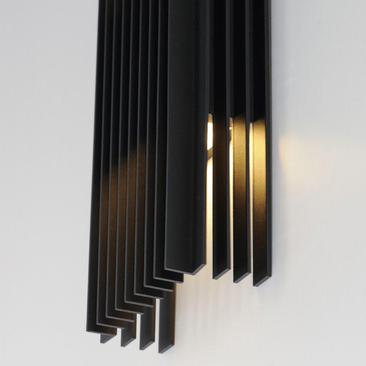 Rampart 14 in. LED Outdoor Wall Sconce 3000K Black Finish - Bees Lighting
