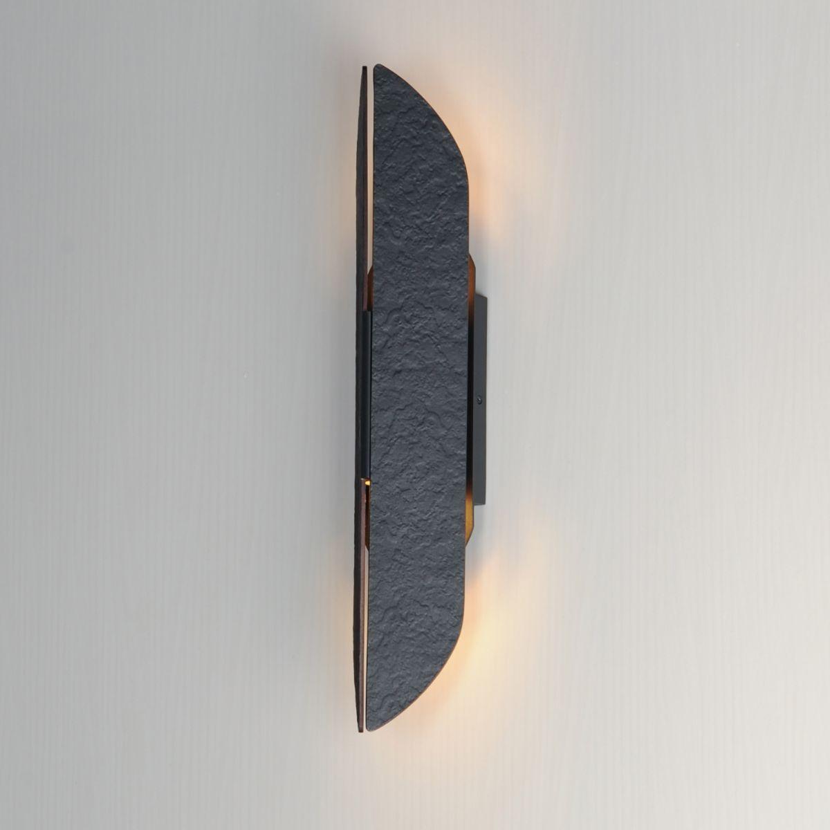 Tectonic 22 in. LED Outdoor Wall Sconce 3000K Black Finish