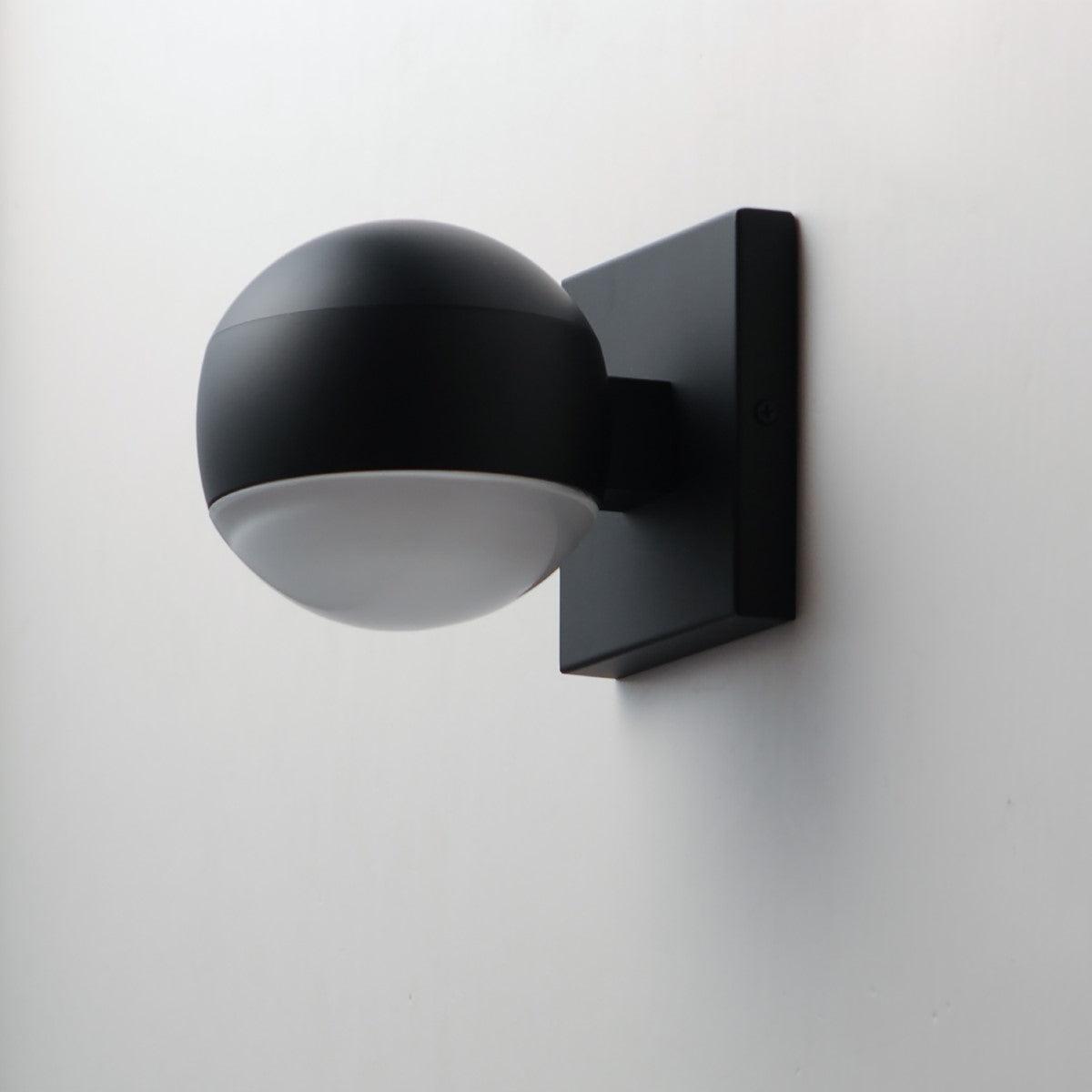 Modular 5 in. Globe 1-Light LED Outdoor Wall Sconce 3000K Black Finish - Bees Lighting