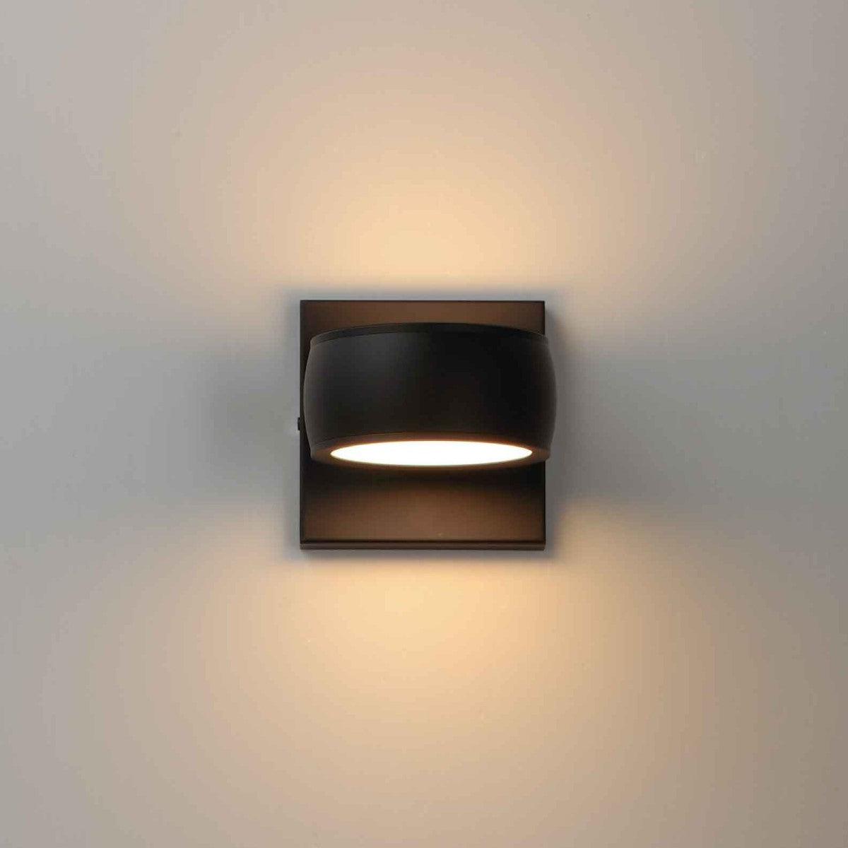 Modular 5 in. Round LED Outdoor Wall Sconce 3000K Black Finish