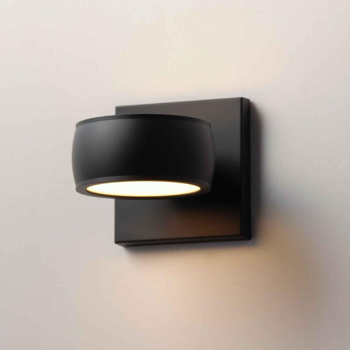 Modular 5 in. Round LED Outdoor Wall Sconce 3000K Black Finish