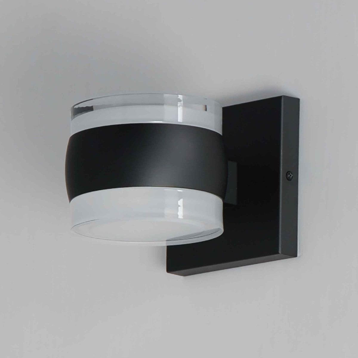 Modular 5 in. Cylinder LED Outdoor Wall Sconce 3000K Black Finish