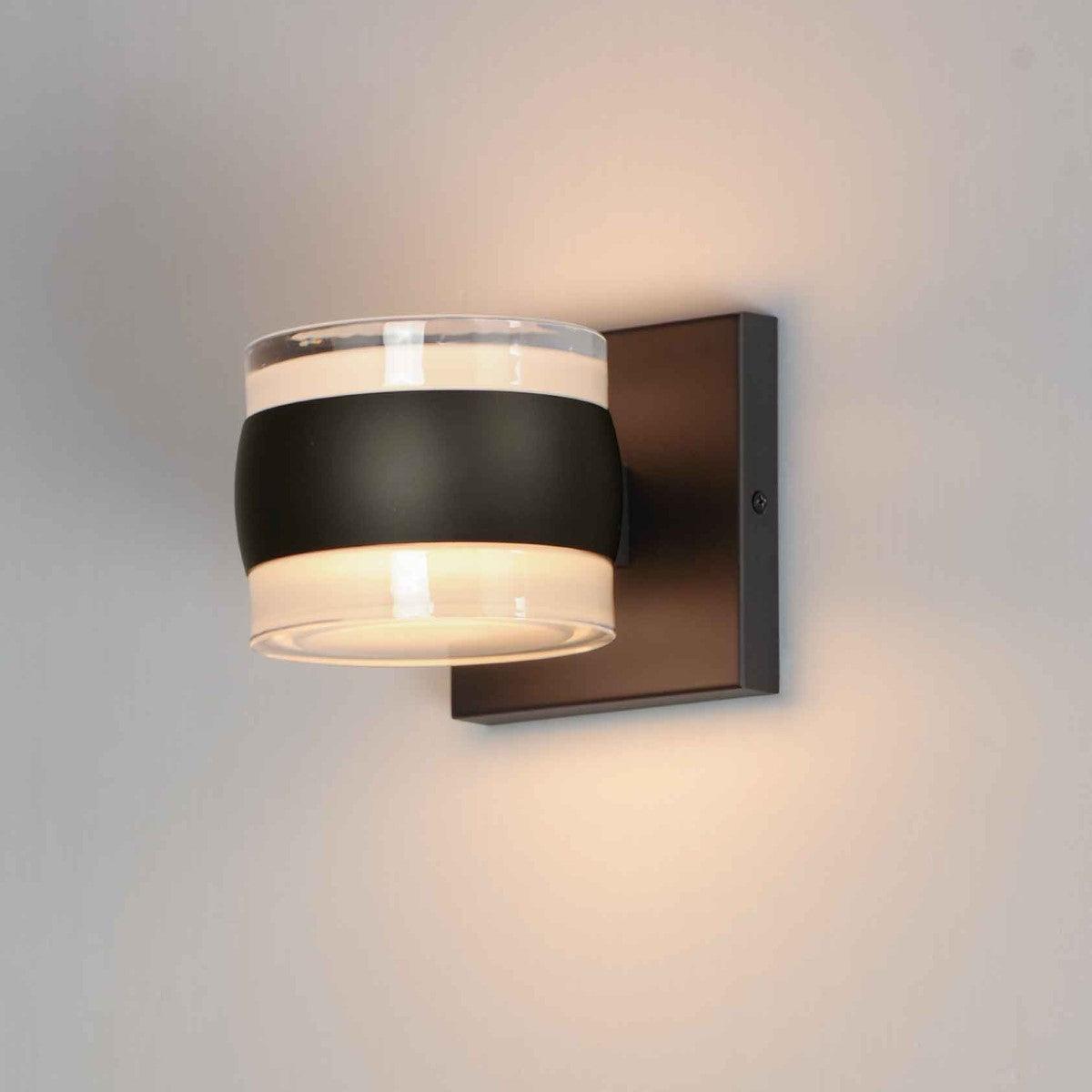 Modular 5 in. Cylinder LED Outdoor Wall Sconce 3000K Black Finish