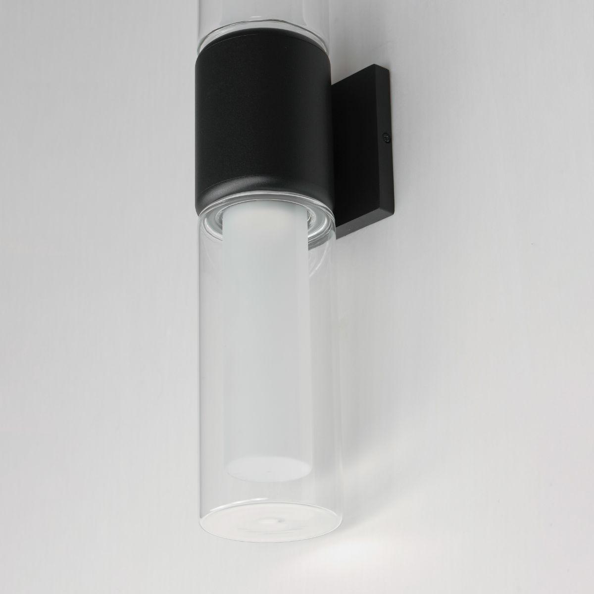 Dram 23 in. 2 Lights LED Outdoor Wall Sconce Black Finish