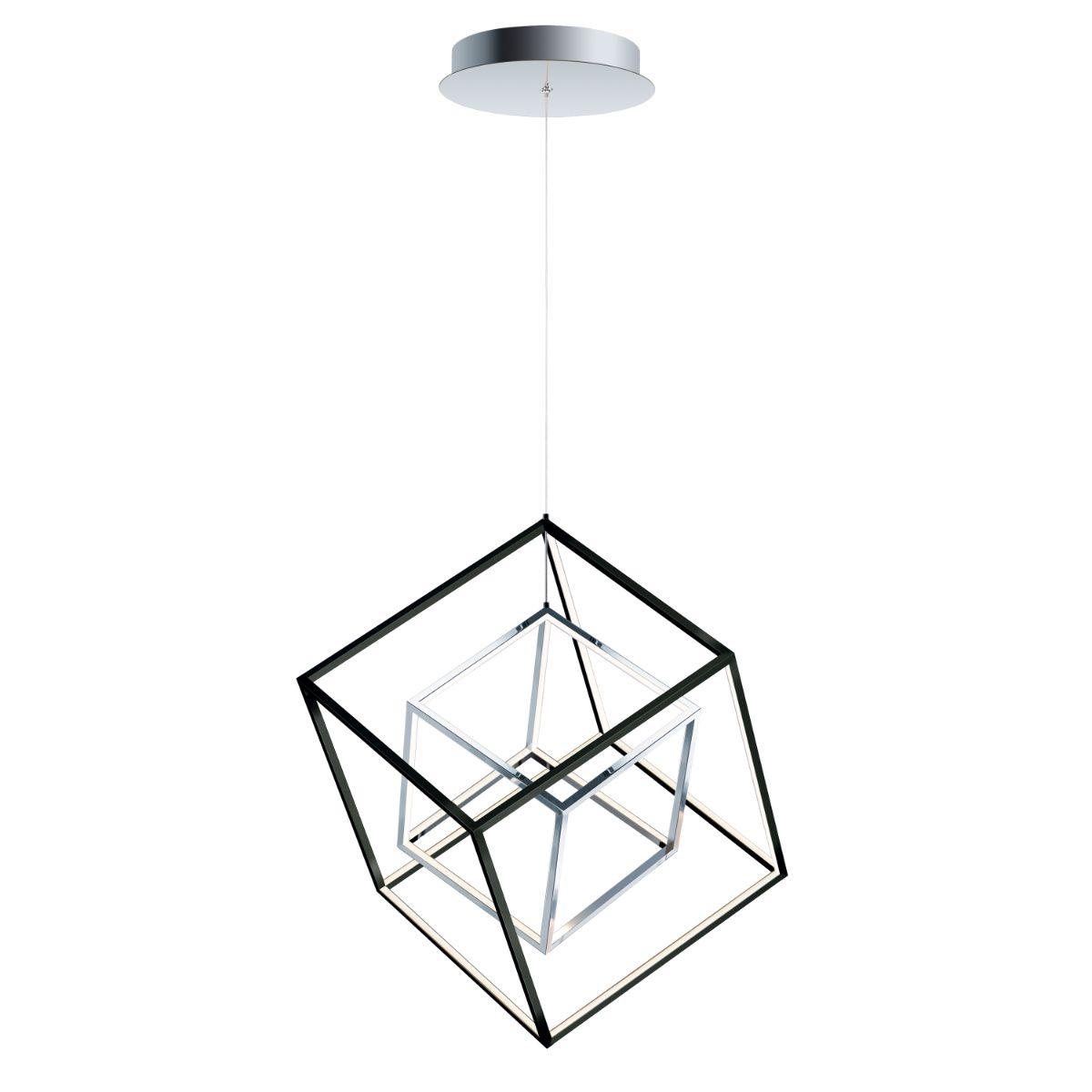 4 Square 21 in. LED Pendant Light Black finish