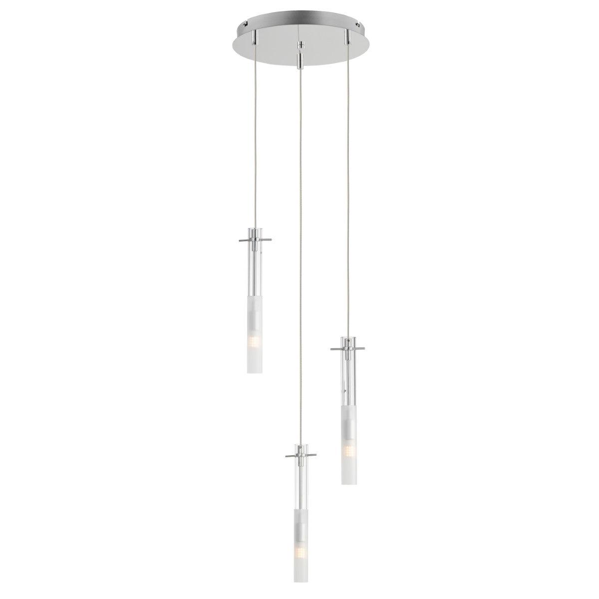 Pipette 12 in. 3 Lights LED Pendant Light Polished Chrome Finish