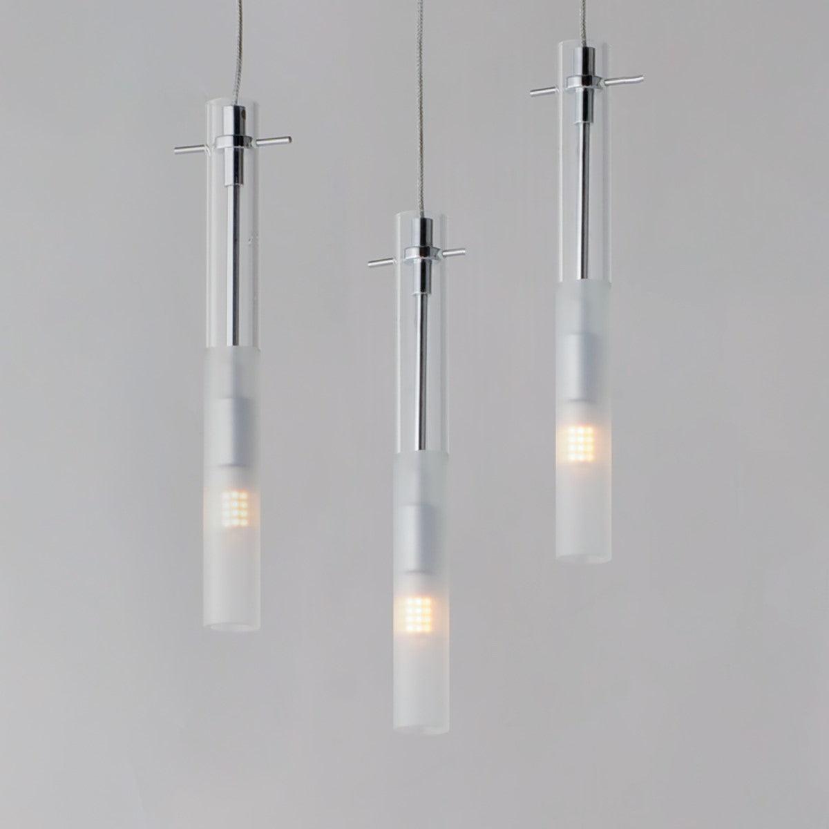 Pipette 12 in. 3-Light LED Pendant Light, Polished Chrome - Bees Lighting