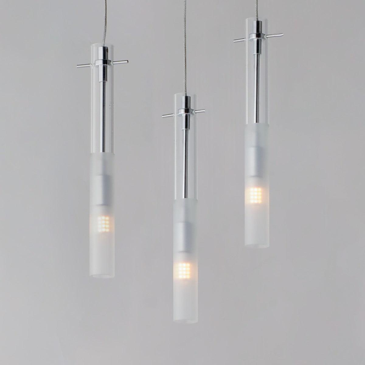 Pipette 12 in. 3 Lights LED Pendant Light Polished Chrome Finish