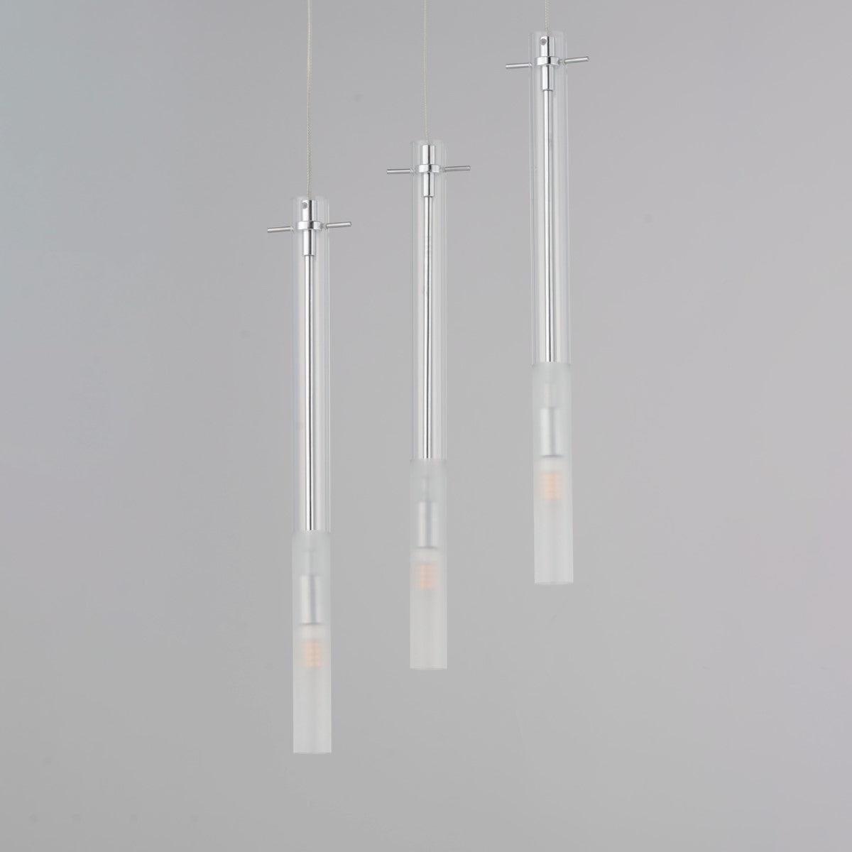 Pipette 18 in. 3 Lights LED Pendant Light Polished Chrome Finish