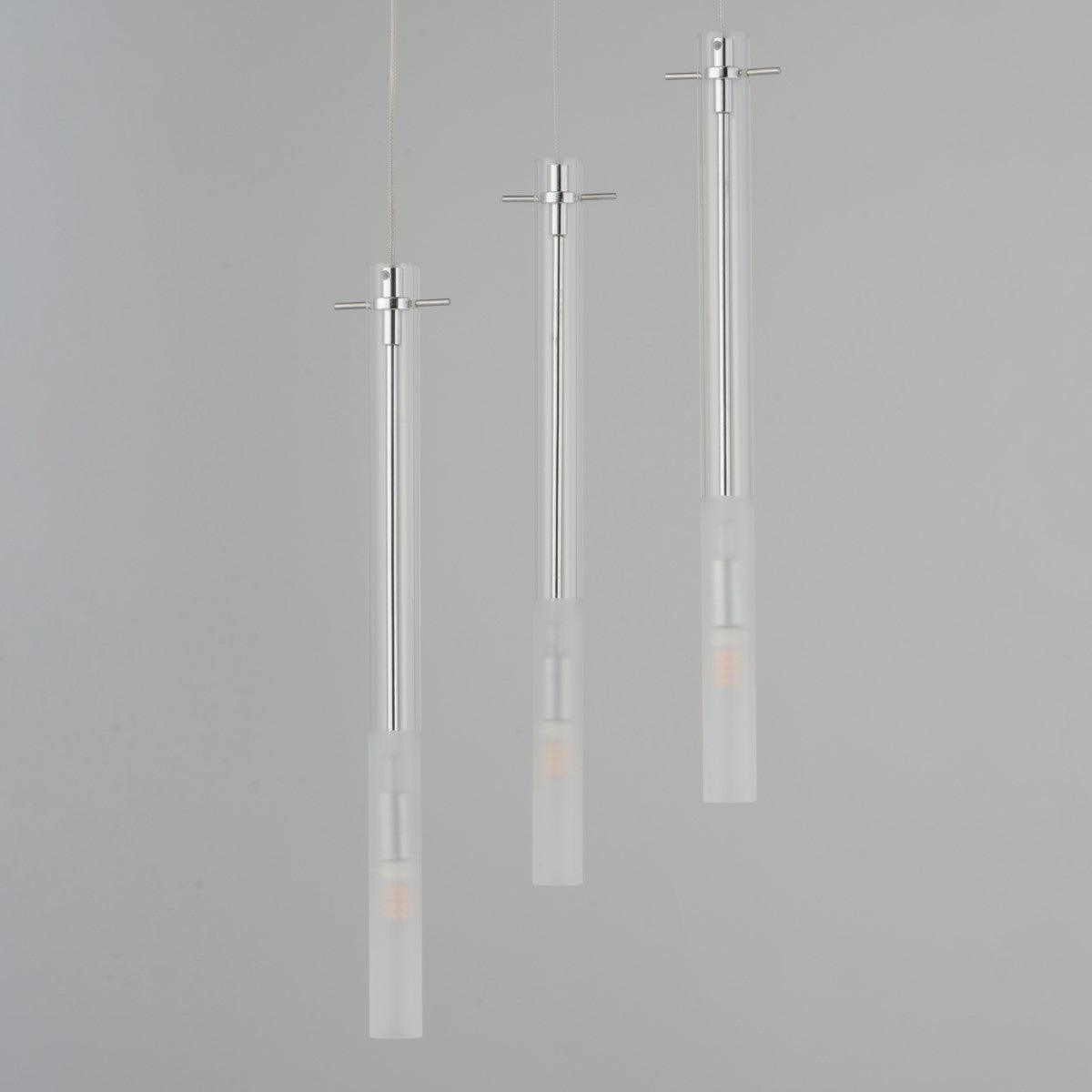 Pipette 18 in. 3-Light LED Pendant Light, Polished Chrome - Bees Lighting