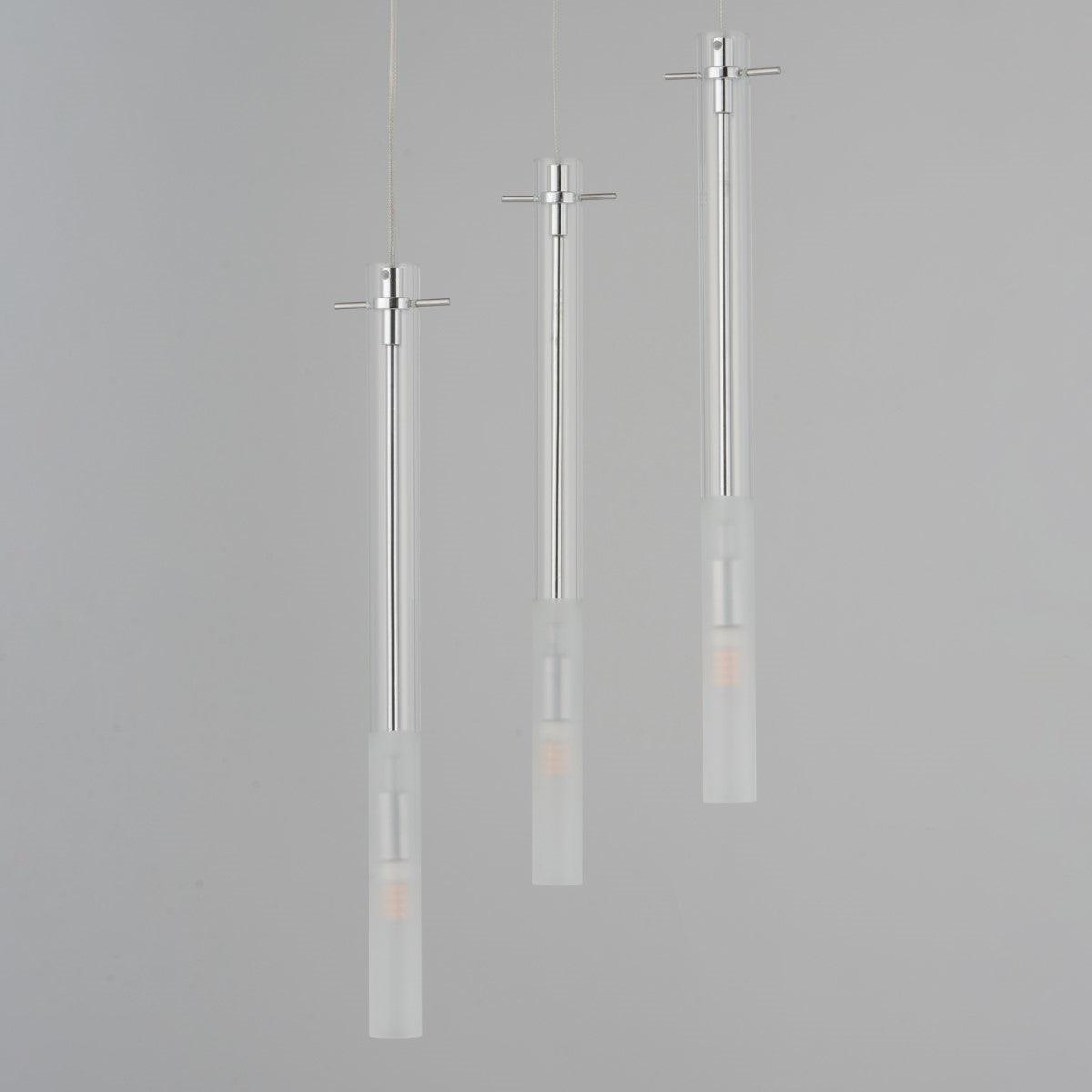 Pipette 18 in. 3 Lights LED Pendant Light Polished Chrome Finish