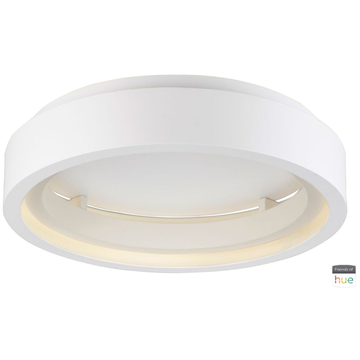 iCorona 24 in. Smart LED Flush Mount Light White Finish - Bees Lighting