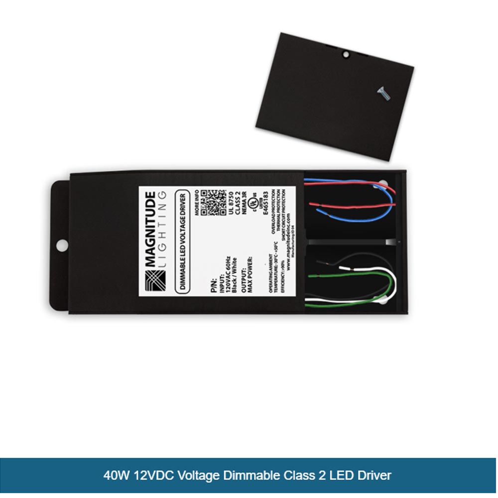 E-Series 40 Watts, 12VDC LED Driver, Class 2, Triac Phase Dimming, NEMA 3R, UL Enclosure - Bees Lighting