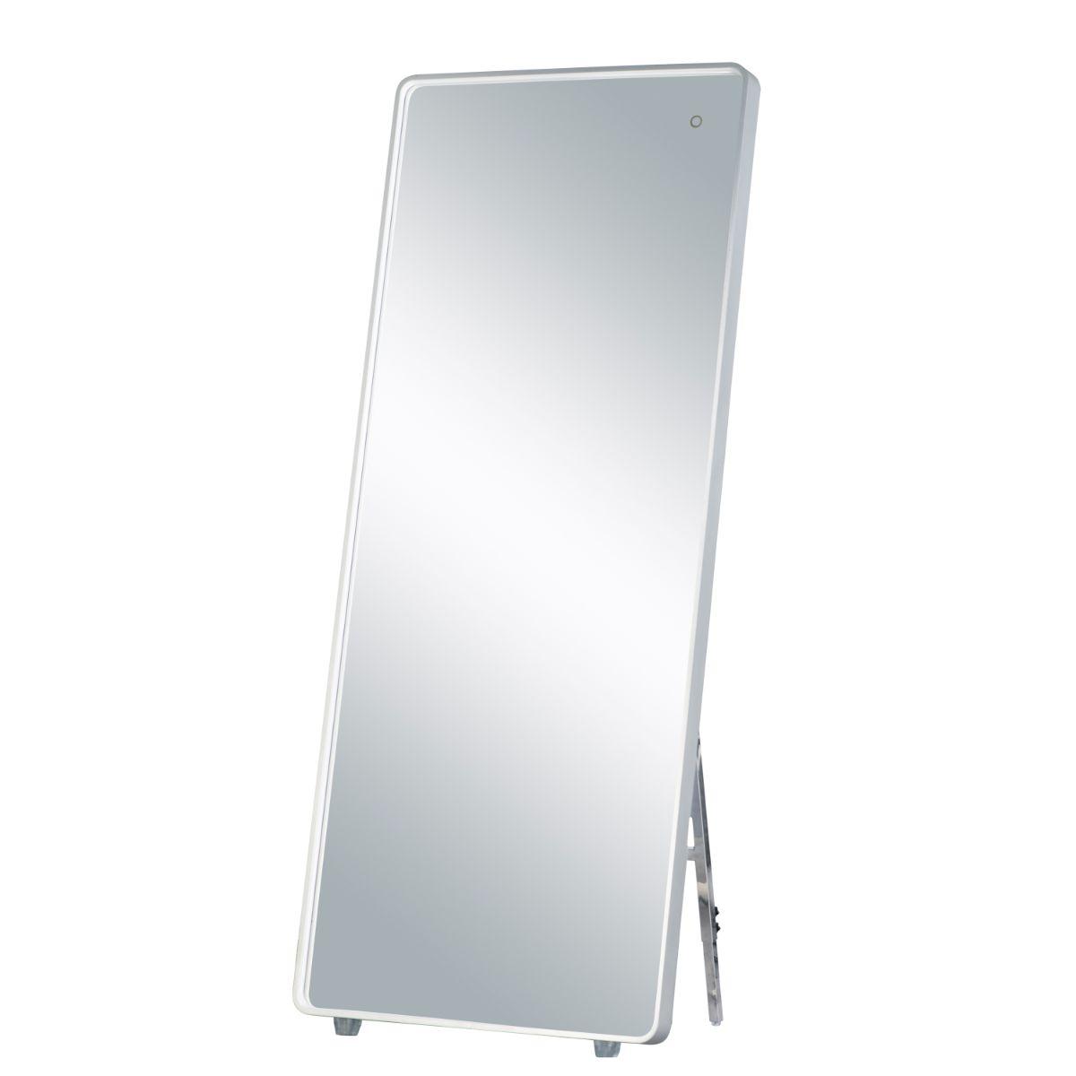 Mirror 67 in. x 28 in. Framed LED Mirror with Kick Stand, Brushed Aluminum - Bees Lighting
