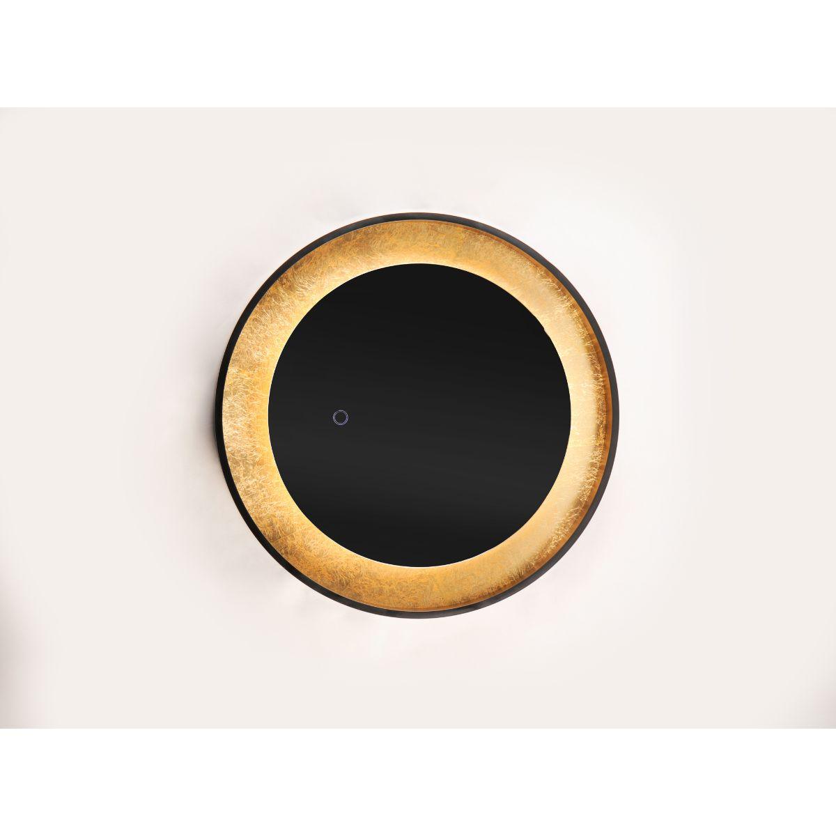 Floating Round 24 In. LED Mirror, 1920 Lumens 3000K, Gold Leaf|Black - Bees Lighting