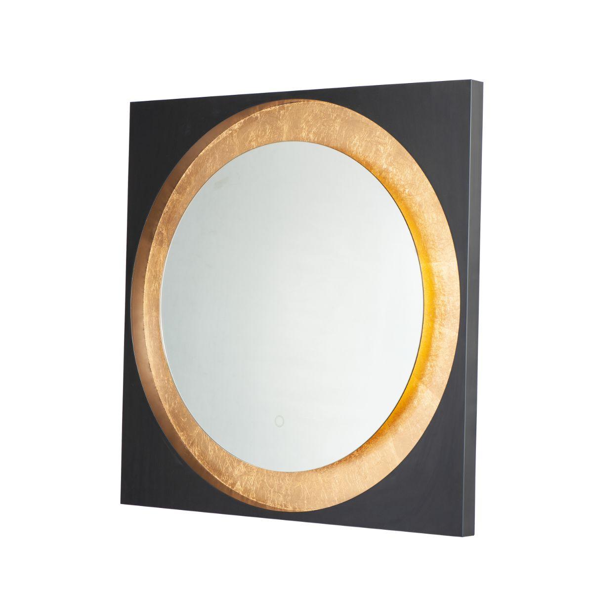 Floating Square 32 In. LED Mirror, 2240 Lumens 3000K, Gold Leaf|Black - Bees Lighting