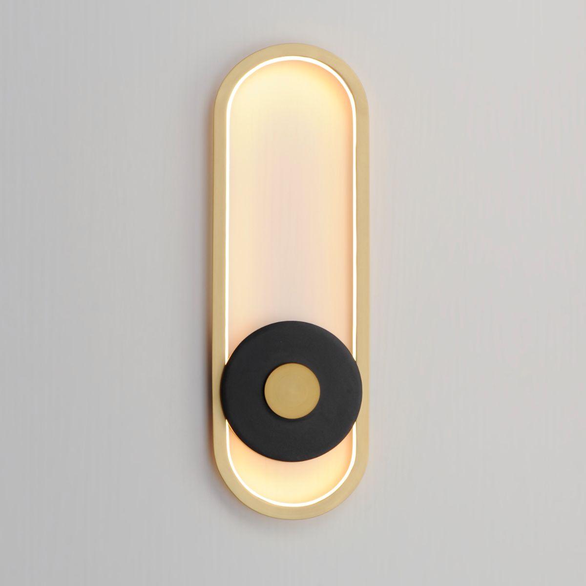 Gravity 18 in. LED Outdoor Wall Sconce 3000K Black & Gold Finish