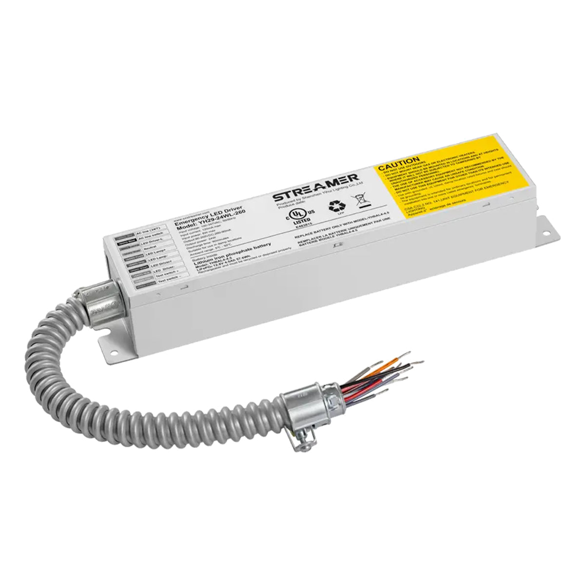 LED Emergency Drivers, 16 Watts, 150-200V DC High Voltage Output, Single Flex-Conduit - Bees Lighting
