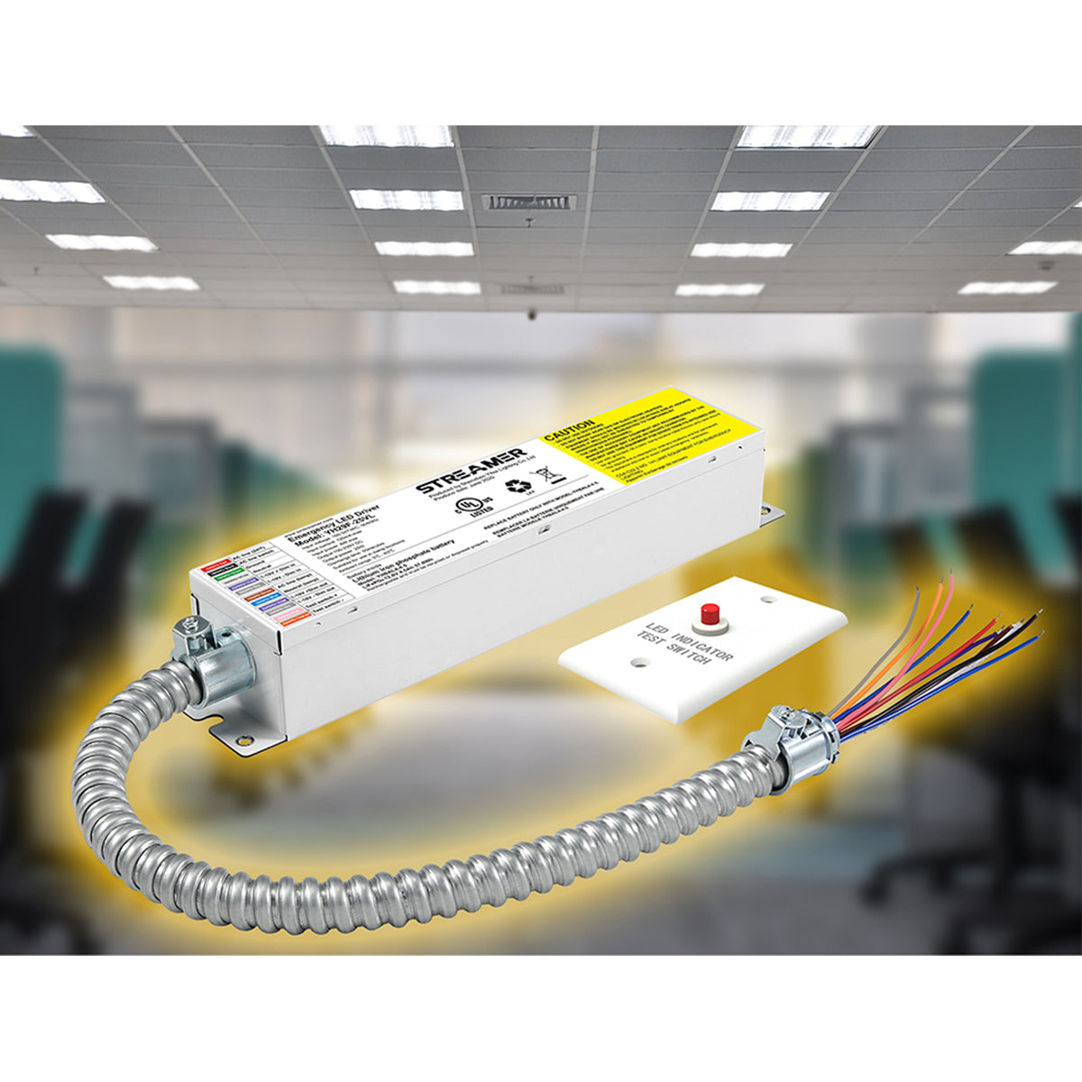 LED Emergency Drivers, 16 Watts, 150-200V DC High Voltage Output, Single Flex-Conduit - Bees Lighting