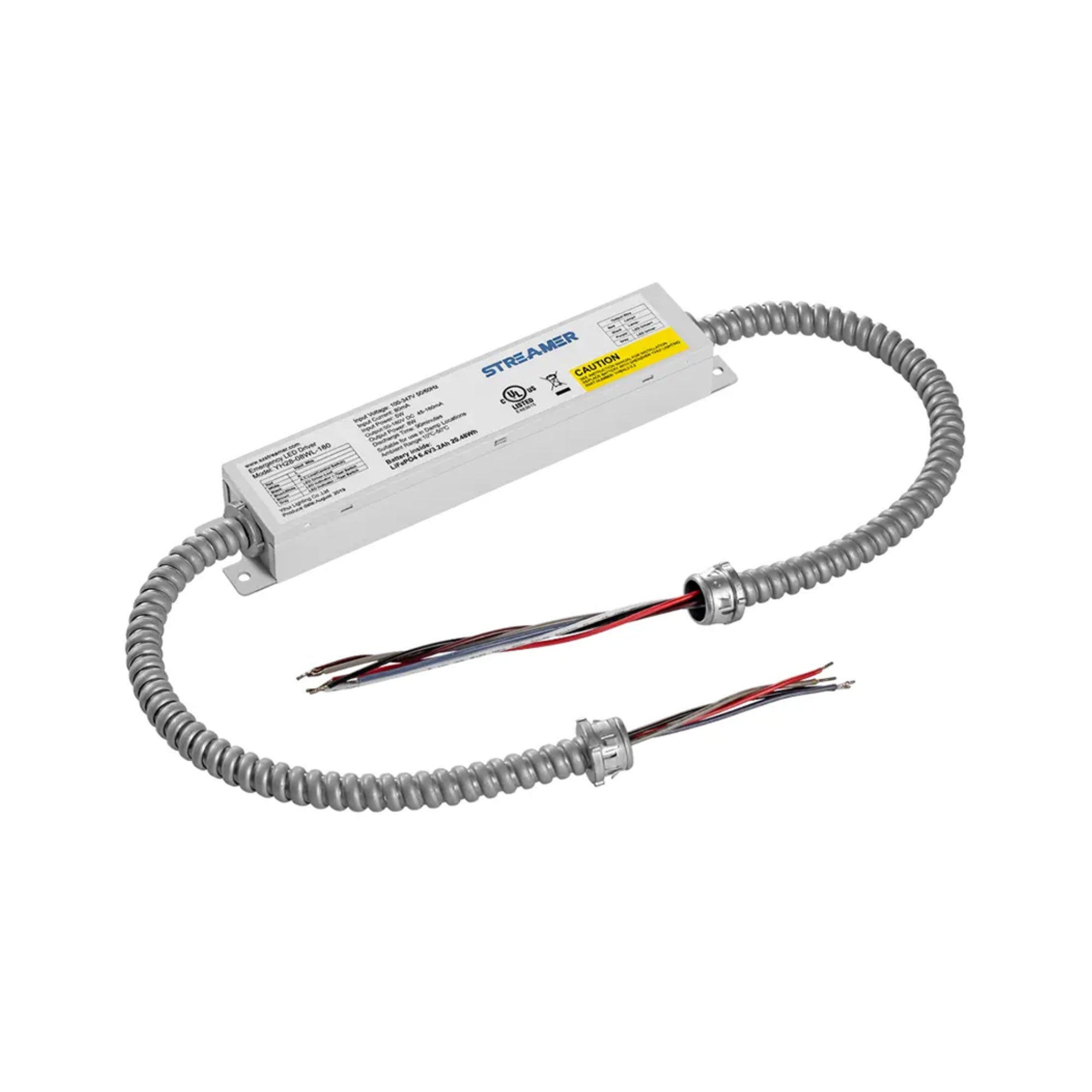 LED Emergency Driver, 8 Watts, High Voltage Output, Double Flex-Conduit - Bees Lighting