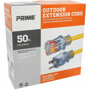 50 ft. Outdoor Heavy Duty Extension Cord 10/3 Gauge SJTW Yellow - Bees Lighting