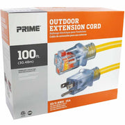 100 ft. Outdoor Heavy Duty Extension Cord 10/3 Gauge SJTW Yellow - Bees Lighting