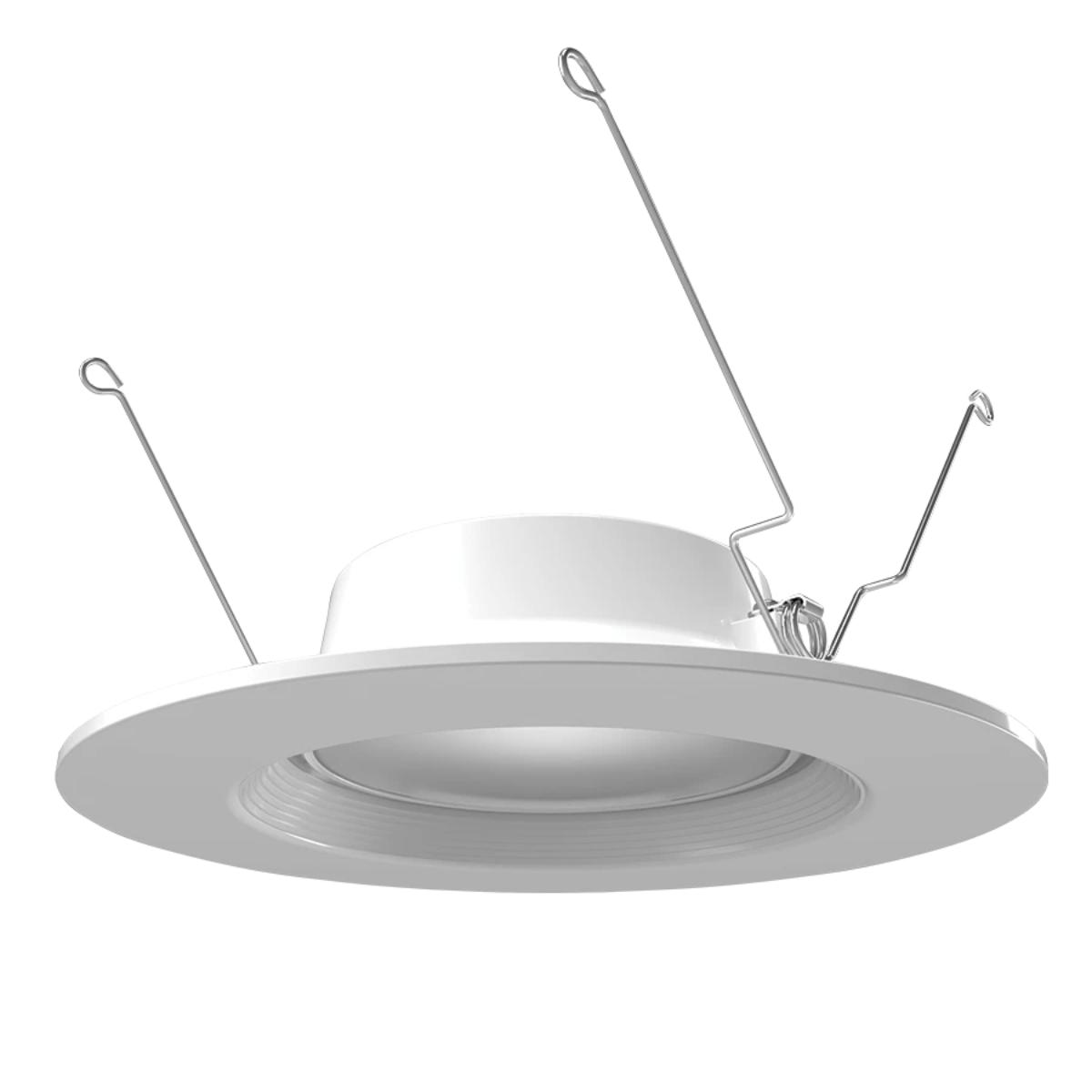 6" Retrofit Downlight with Nightlight, 960 Lm, 5-CCT, White Baffle Trim - Bees Lighting