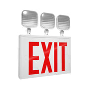 RAB ECOMBO-NY NYC Approved Red Exit/Emergency Combo 195lm Square Heads 90-Min Backup 120/277V White