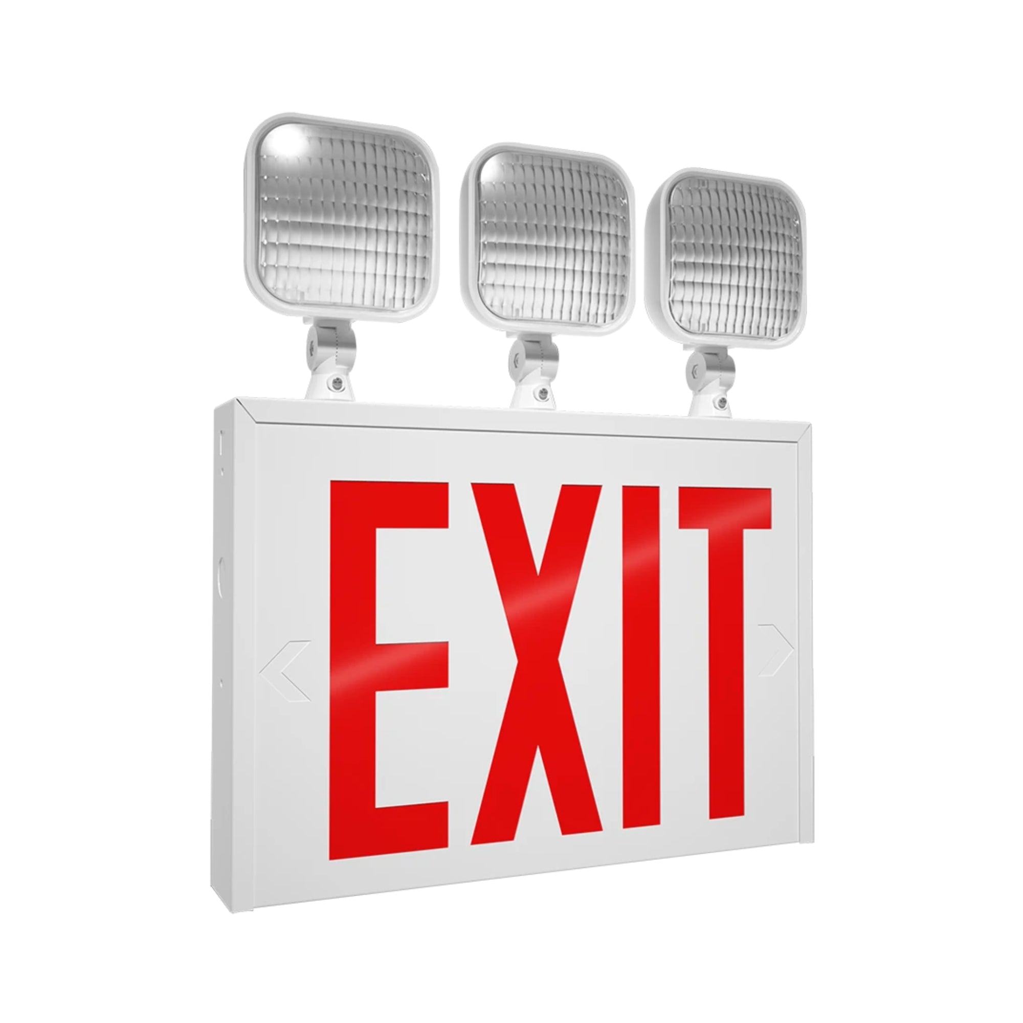 RAB ECOMBO-NY NYC Approved Red Exit/Emergency Combo 195lm Square Heads 90-Min Backup 120/277V White