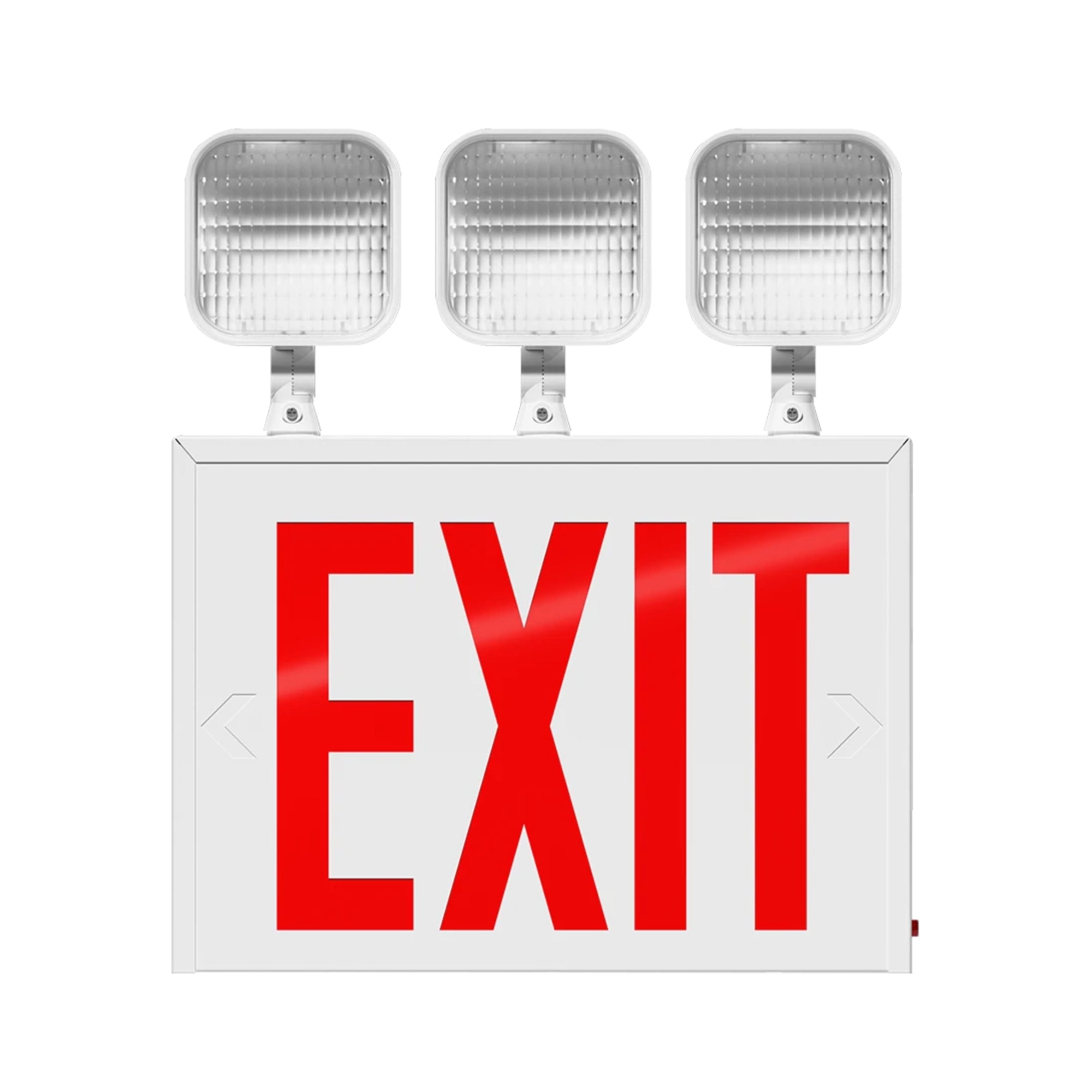 RAB ECOMBO-NY NYC Approved Red Exit/Emergency Combo 195lm Square Heads 90-Min Backup 120/277V White