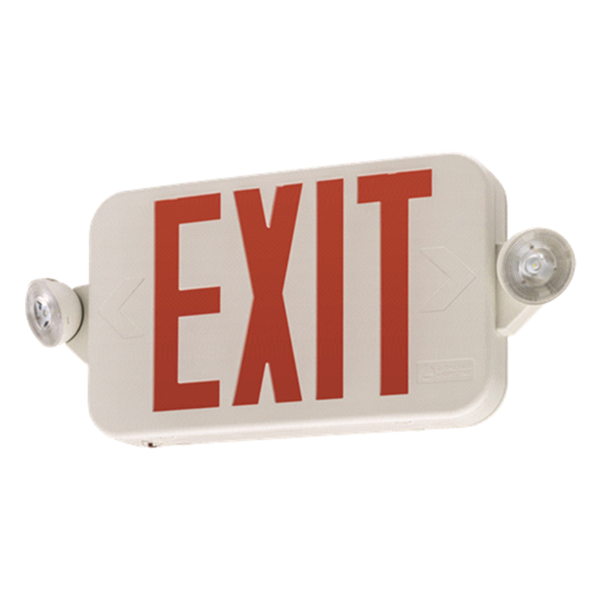 LED Combo Exit Sign, Universal Face with Red/Green Letters, White Finish - Bees Lighting