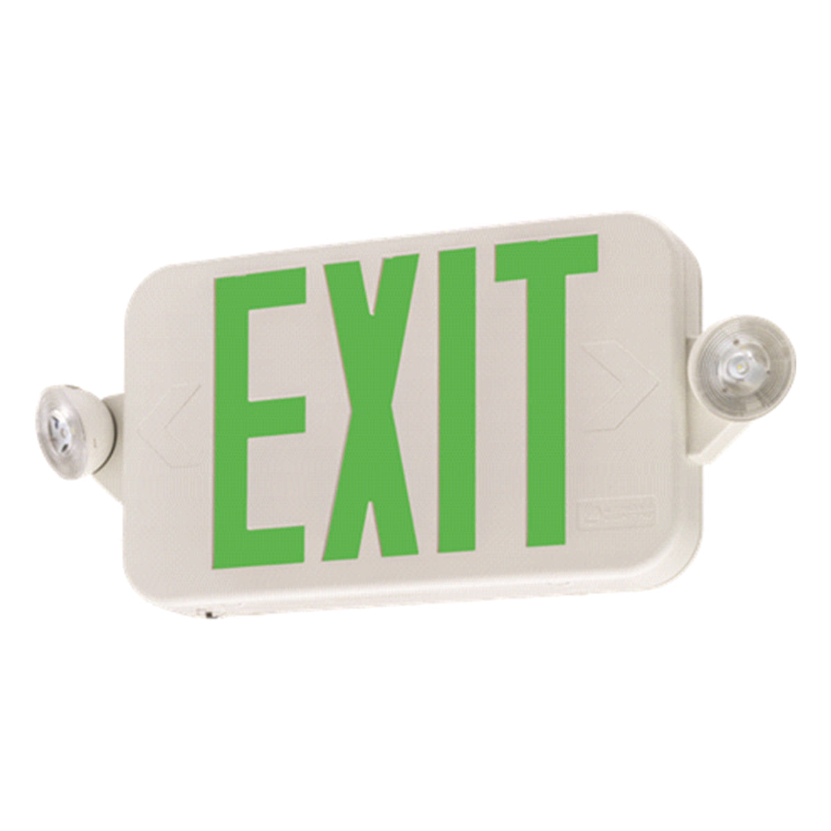 LED Combo Exit Sign, Universal Face with Red/Green Letters, White Finish - Bees Lighting