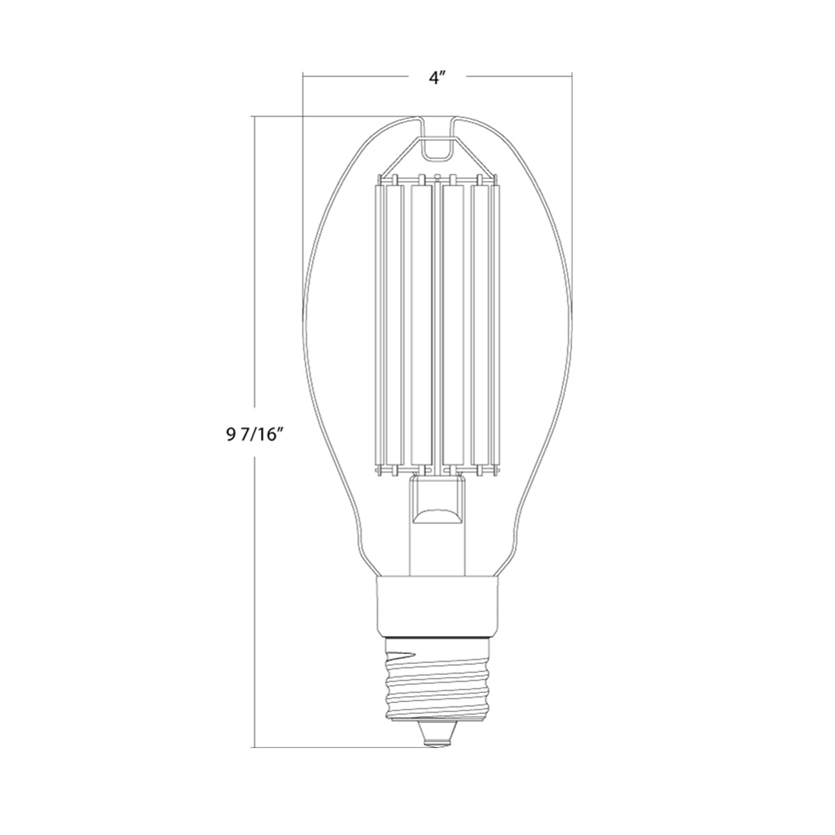 ED32 Filament HID Replacement Bulb, 300W MH Equivalent, 54 Watt, 10000 Lumens, 5000K, EX39 Mogul Extended Base, Clear Finish