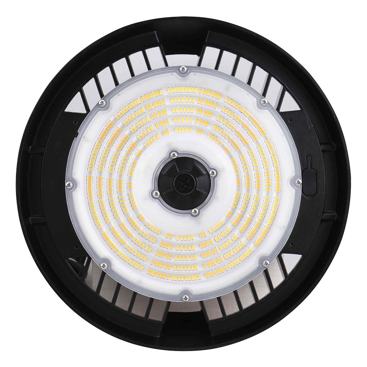 Round High Bay LED Light, 150 Watts 24000 Lumens, 4000K/5000K, NEMA 4X, Black Finish, 120-347V