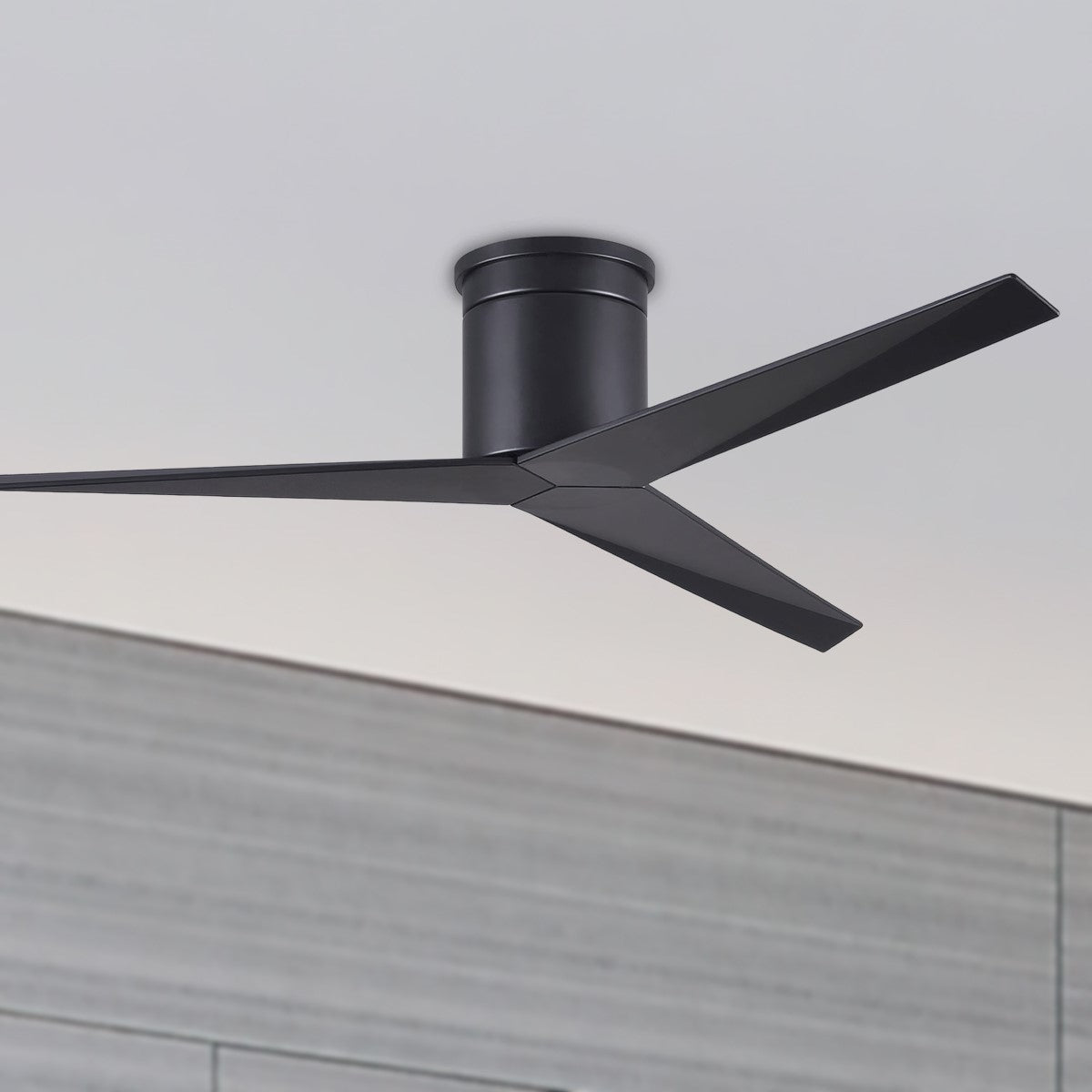 Eliza-H 56" Flush Mount Ceiling Fan with Remote Control, Matte Black - Bees Lighting