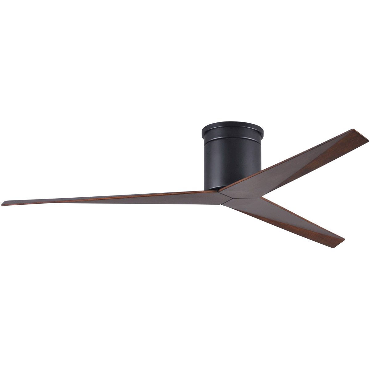 Eliza-H 56" Flush Mount Ceiling Fan with Remote Control, Matte Black with Walnut Blades - Bees Lighting